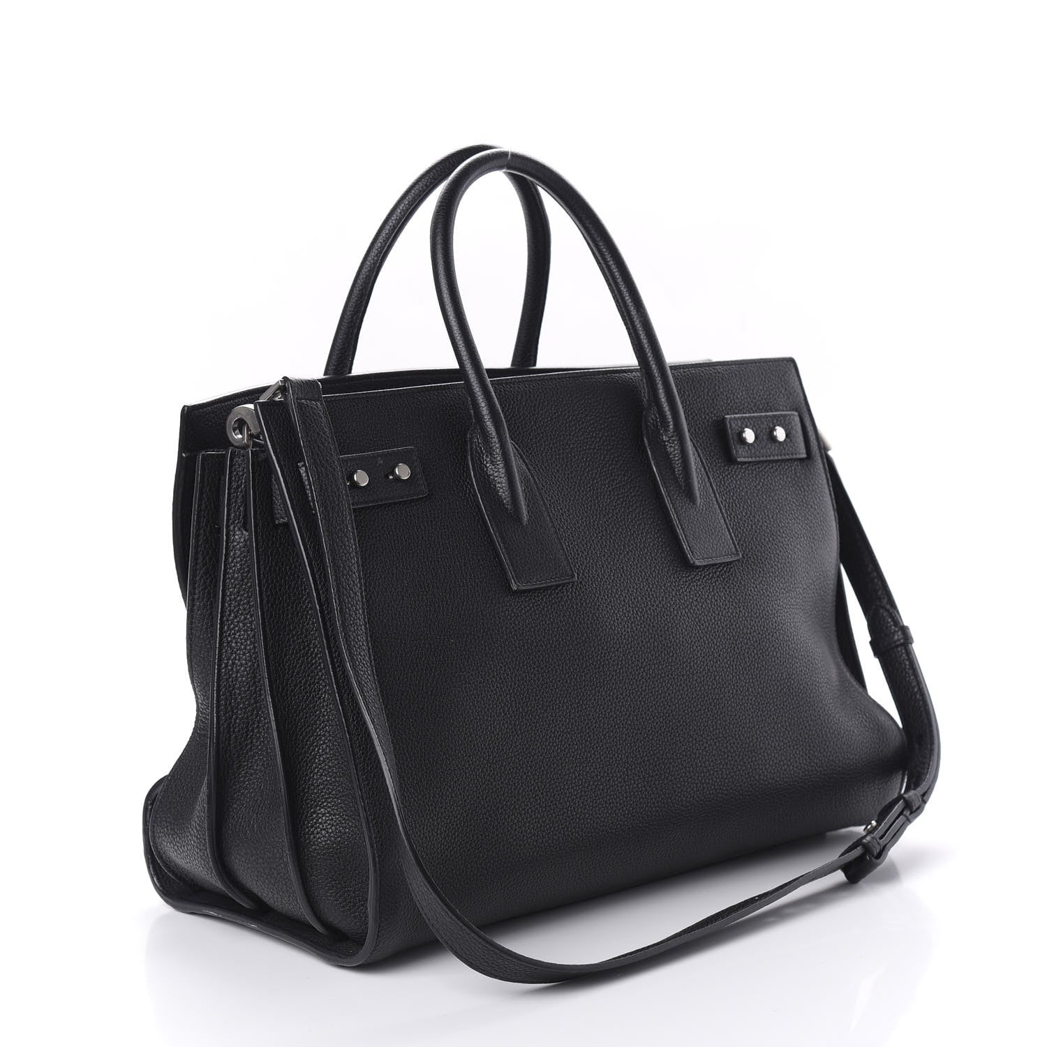 Saint Laurent Grained Calfskin Medium Souple Sac De Jour Black 4 of 13