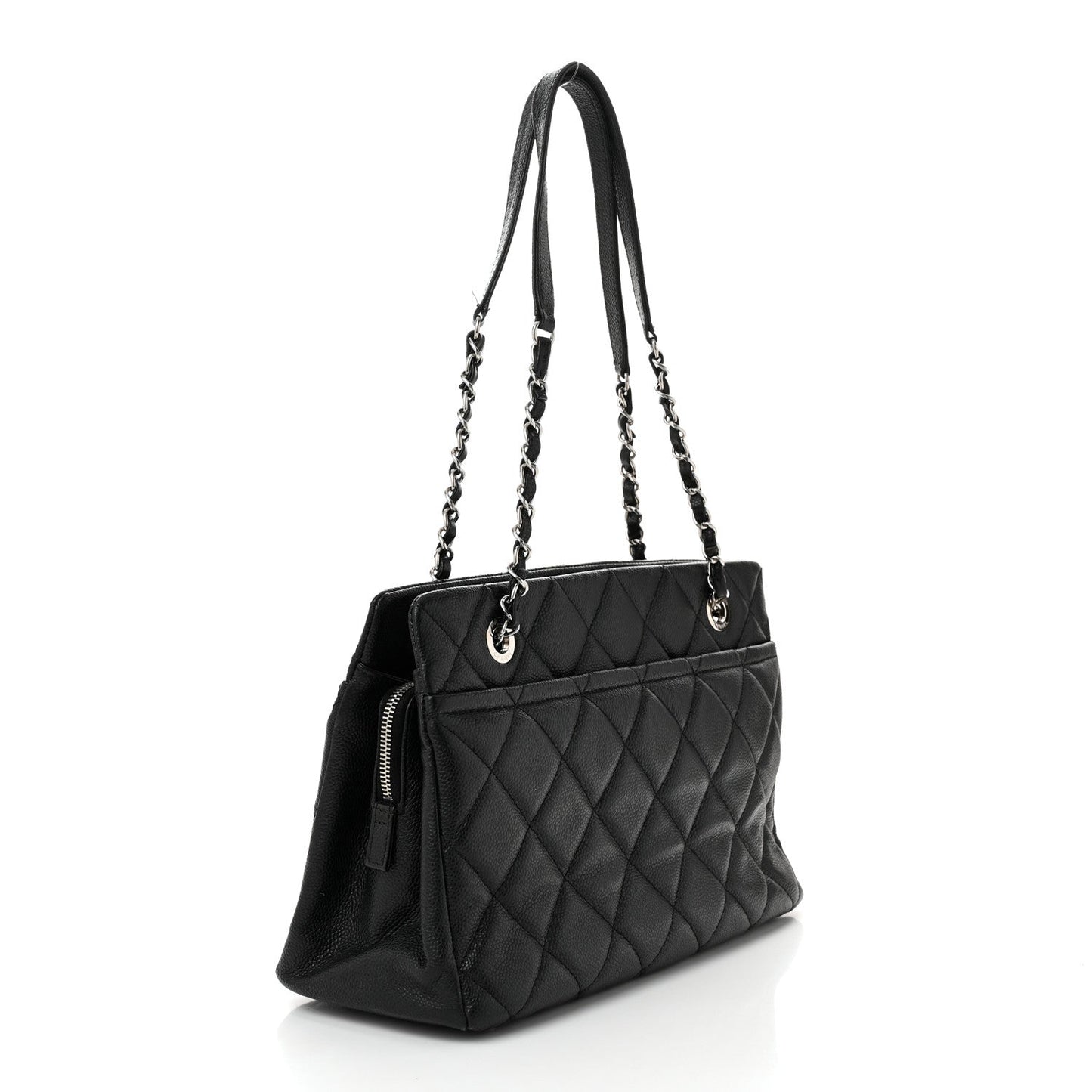 Caviar Quilted Timeless CC Soft Tote Black
