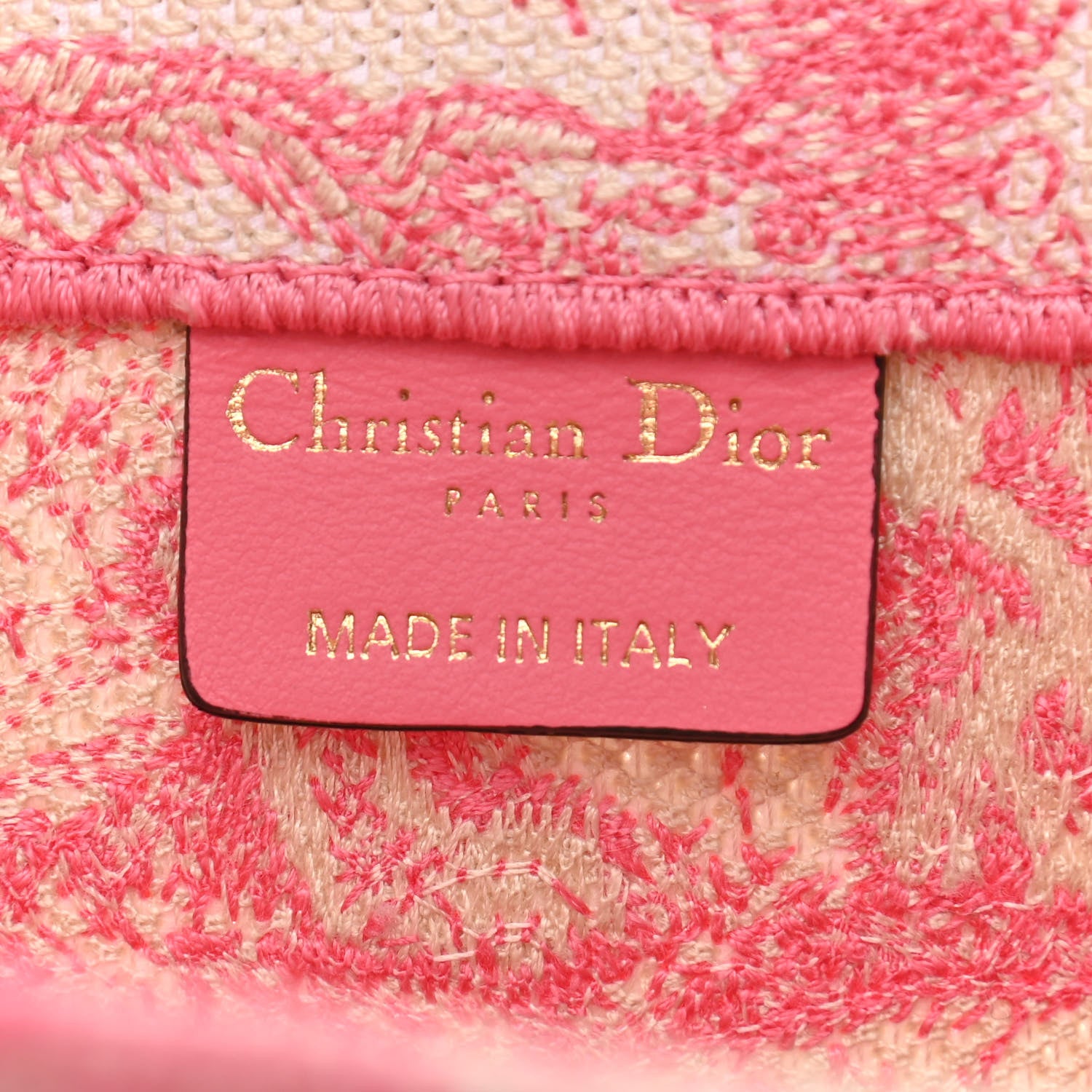 Christian Dior Canvas Embroidered Medium Dioriviera Toile De Jouy Book Tote Peony Pink 6 of 10