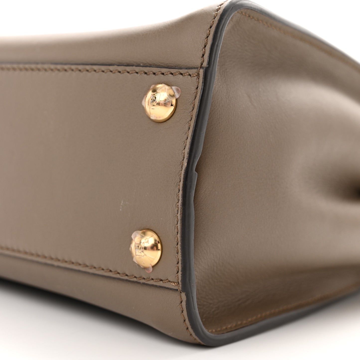 Vitello Seta Canvas FF Embroidered Mini Peekaboo Iconic Satchel Tartufo