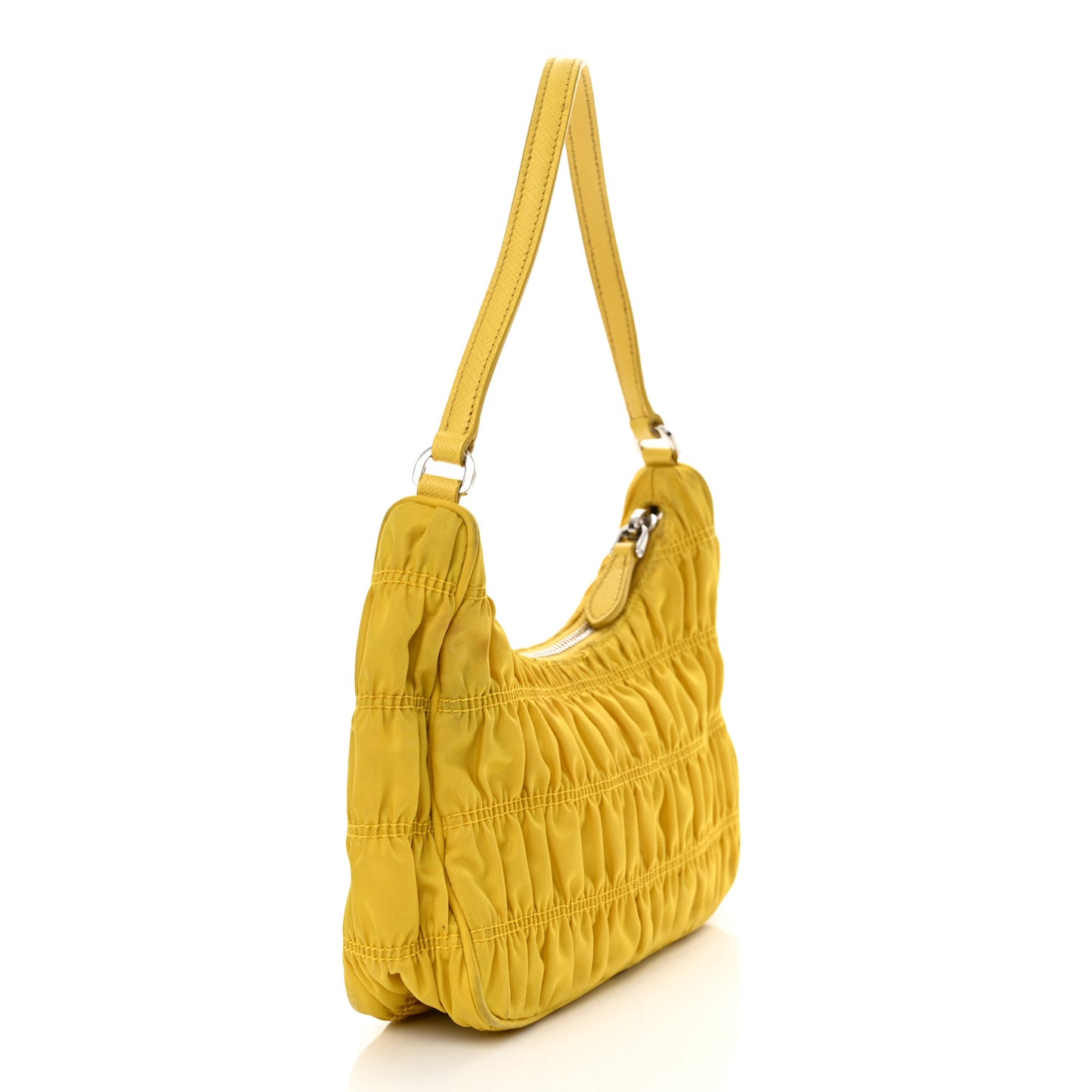 Tessuto Nylon Gaufre Shoulder Bag Giallo