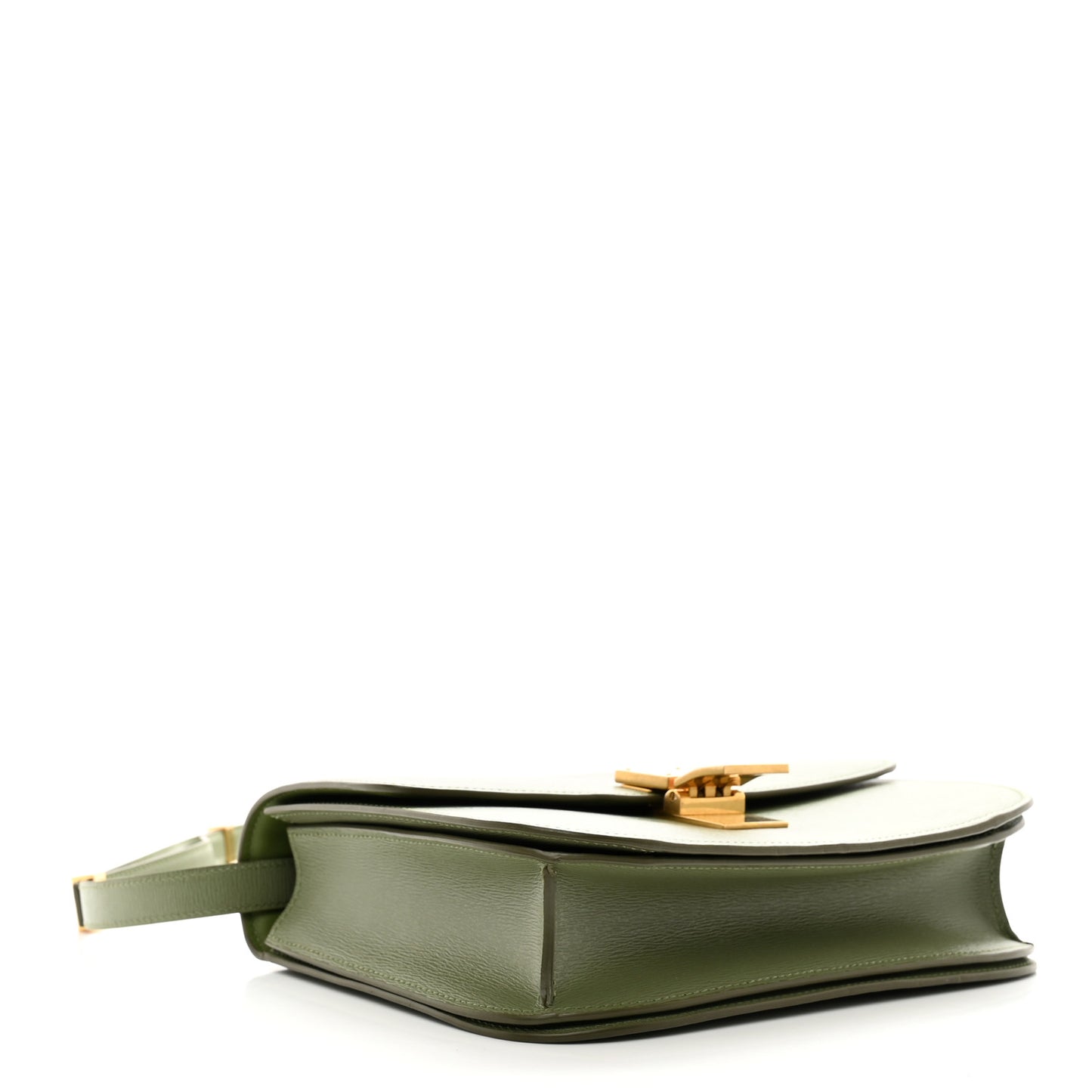 Liege Calfskin Medium Classic Box Flap Bag Army Green
