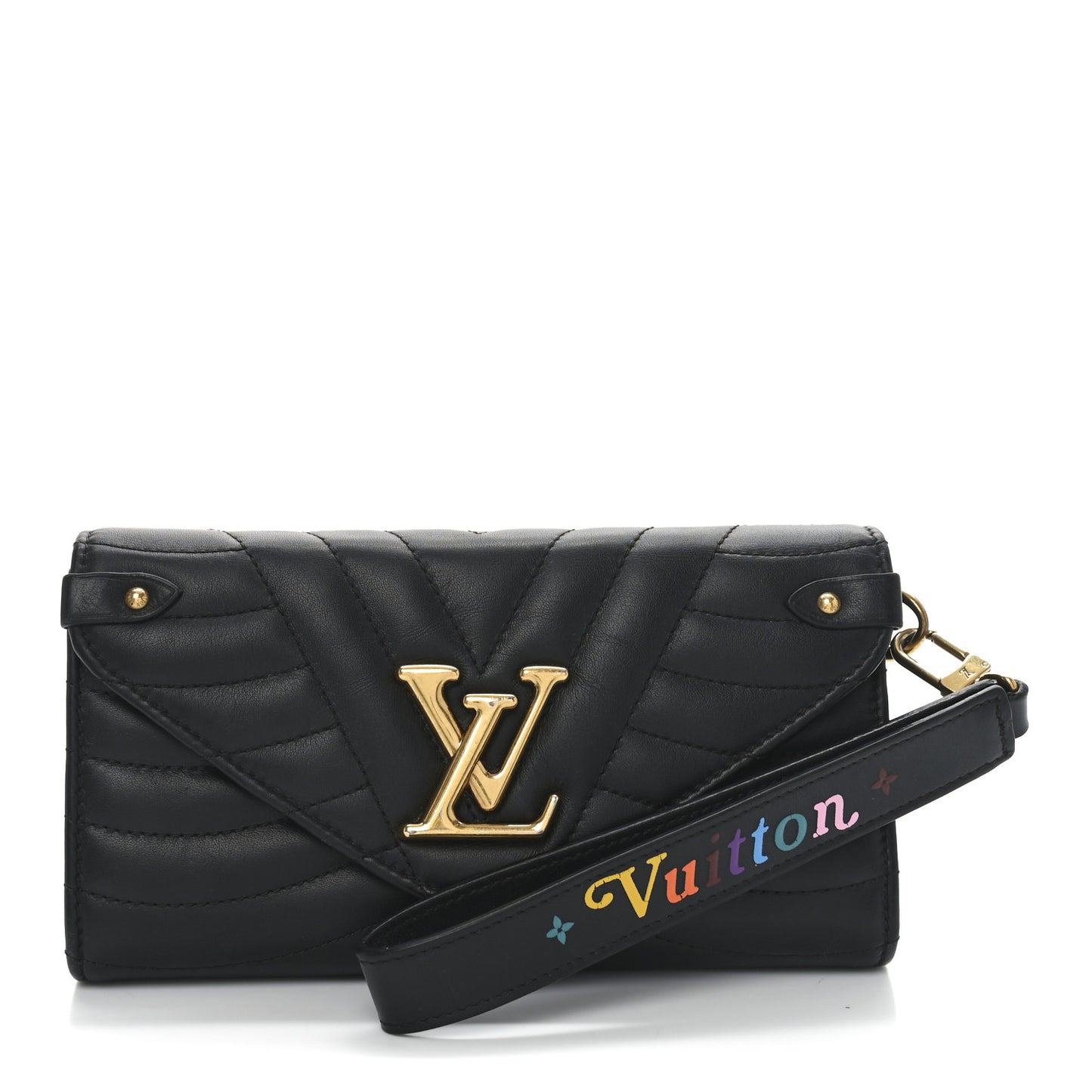 Calfskin New Wave Long Wallet Black