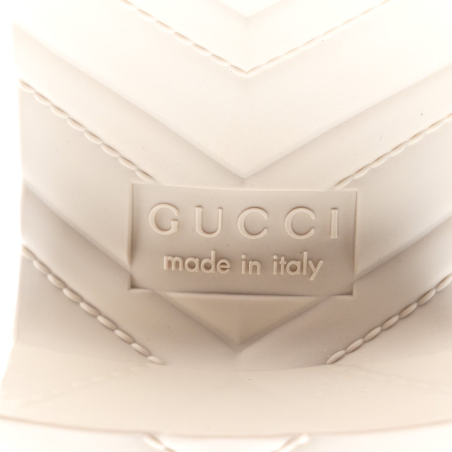 Rubber Gucci Logo Womens Platform 20/60mm Slide Sandals 37 Mystic White