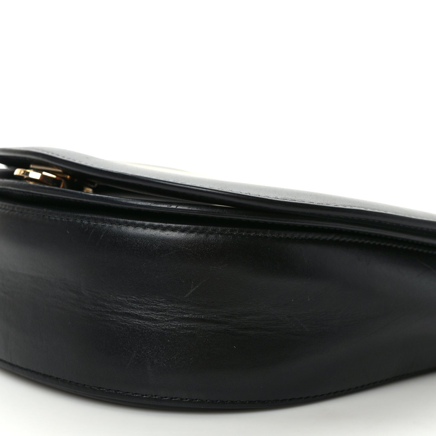 Calfskin Large Vela Flap Bag Black