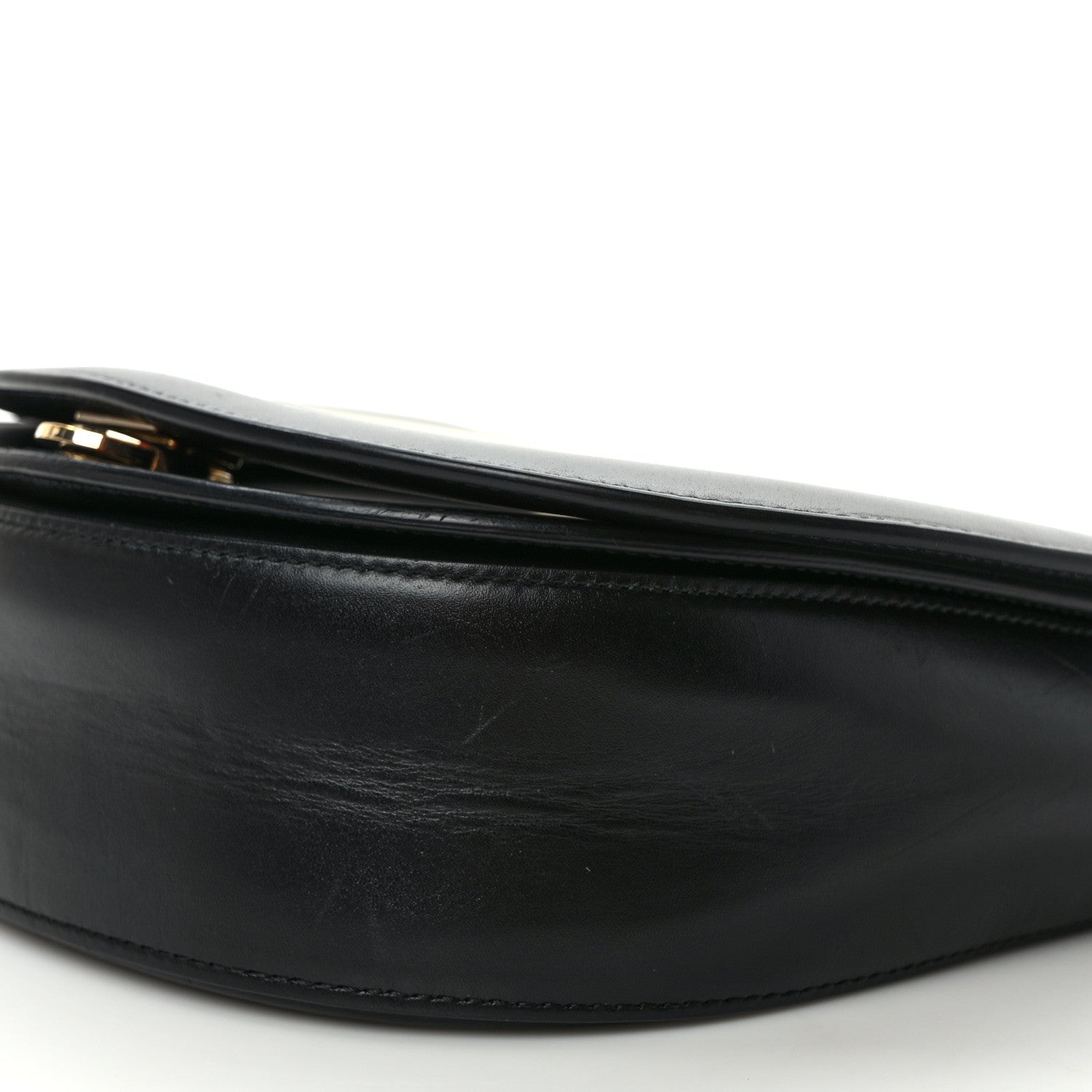 Salvatore Ferragamo Calfskin Large Vela Flap Bag Black 9 of 10