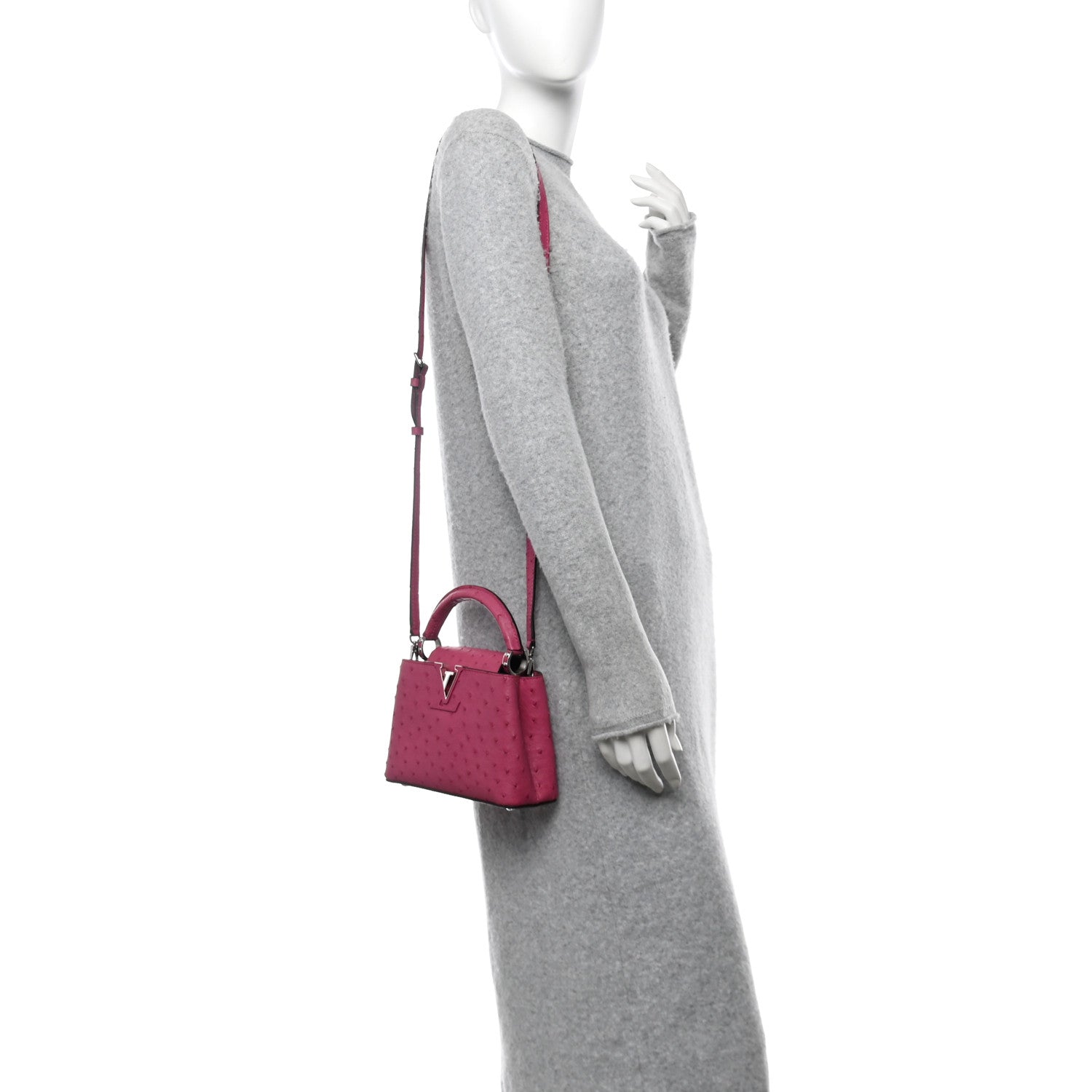 Louis Vuitton Ostrich Capucines Mini Fuchsia 2 of 10