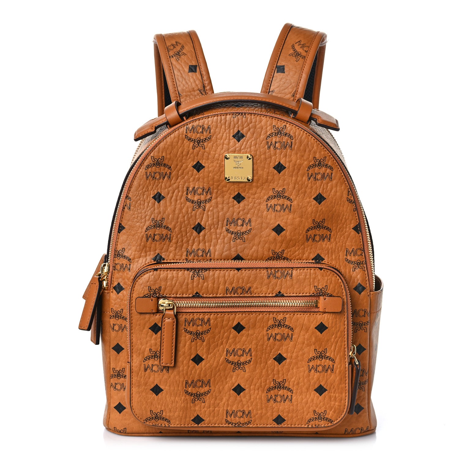 MCM Visetos Small Stark Backpack Cognac 1 of 9