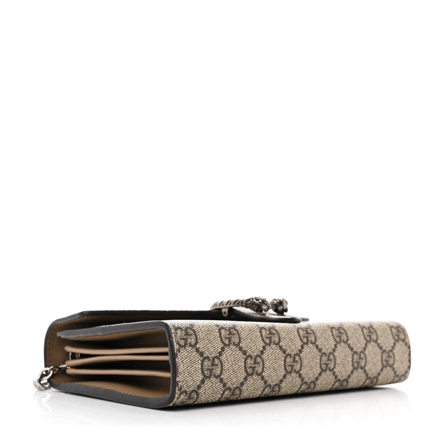 GG Supreme Monogram Mini Dionysus Chain Wallet Beige Taupe