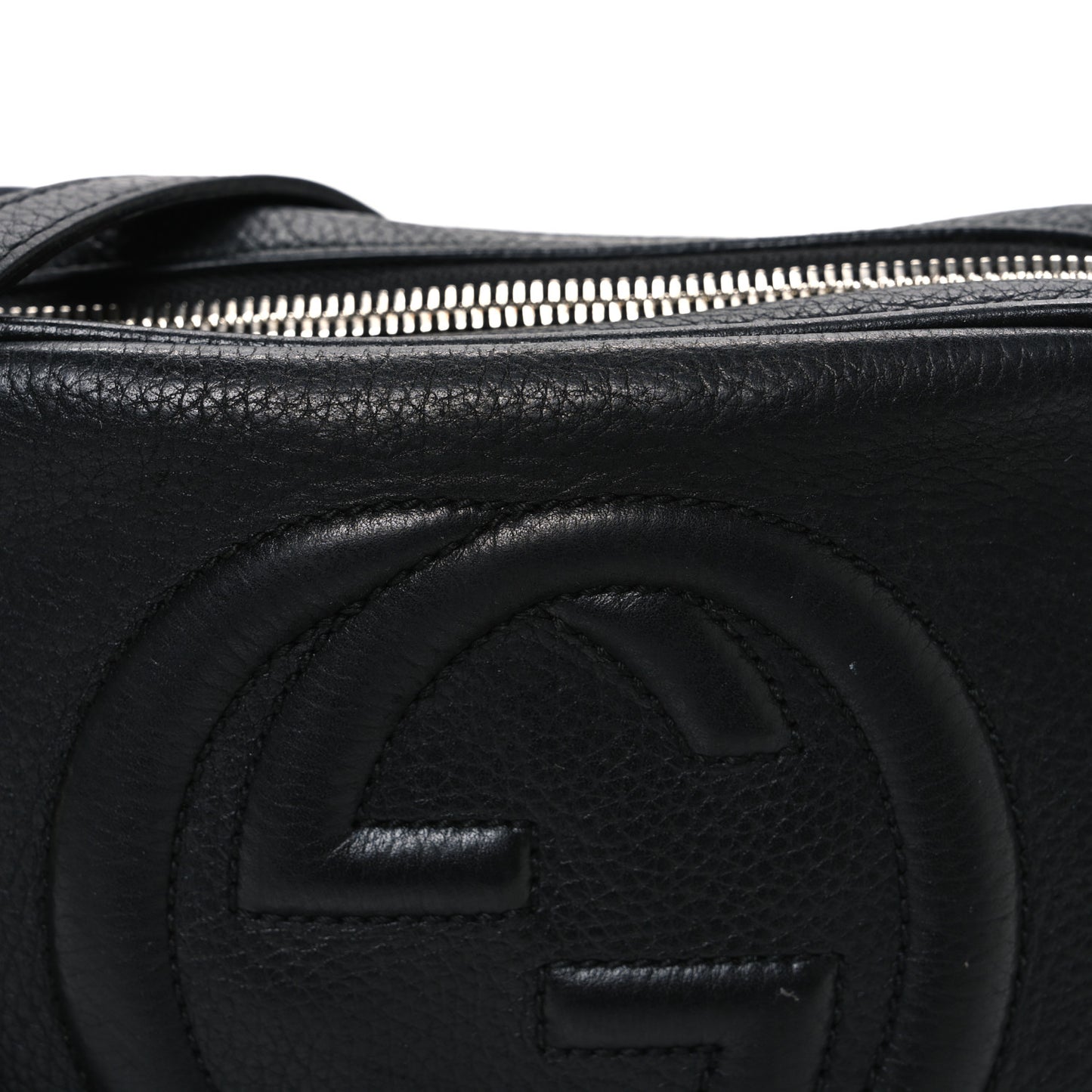 Pebbled Calfskin Small Soho Disco Bag Black