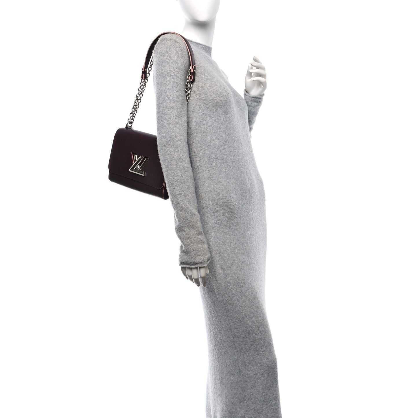 Epi Twist Shoulder Bag MM Prune Rose Poudre