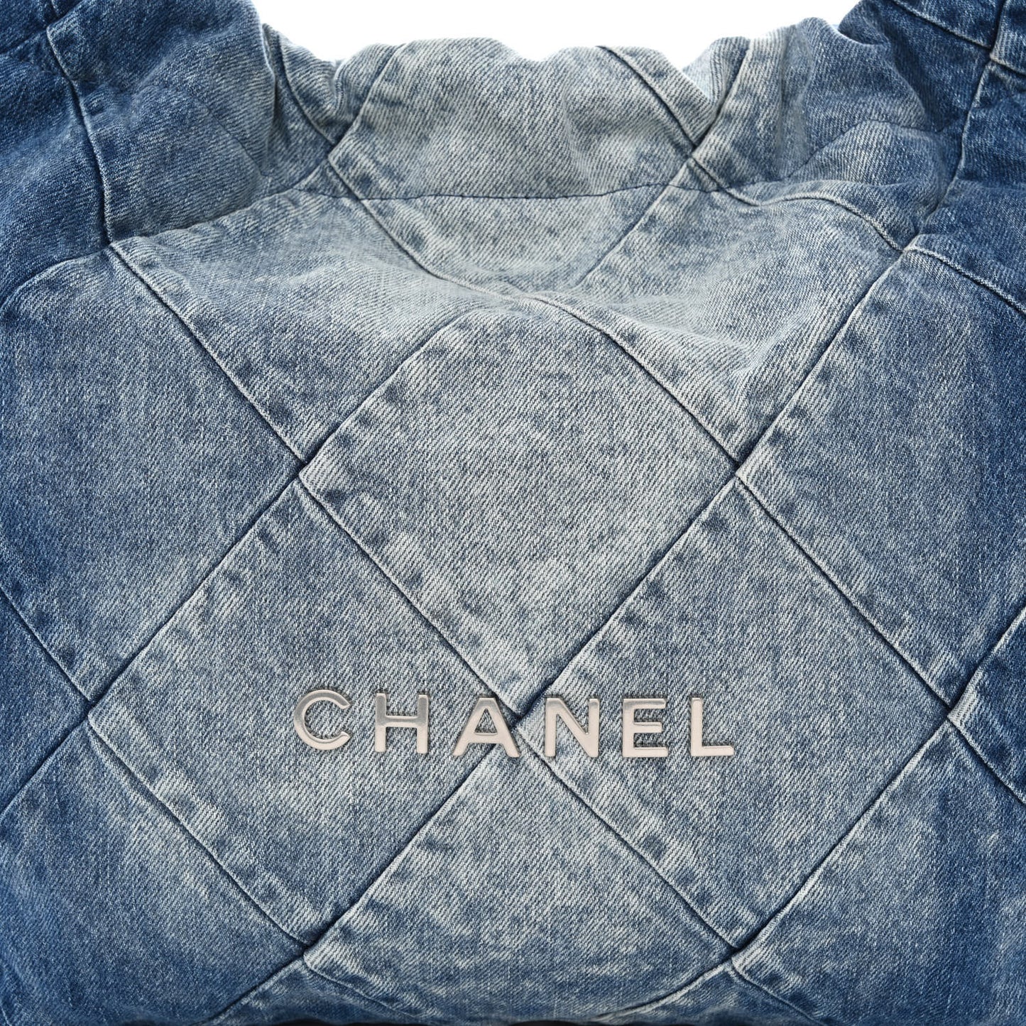 Denim Quilted Chanel 22 Blue