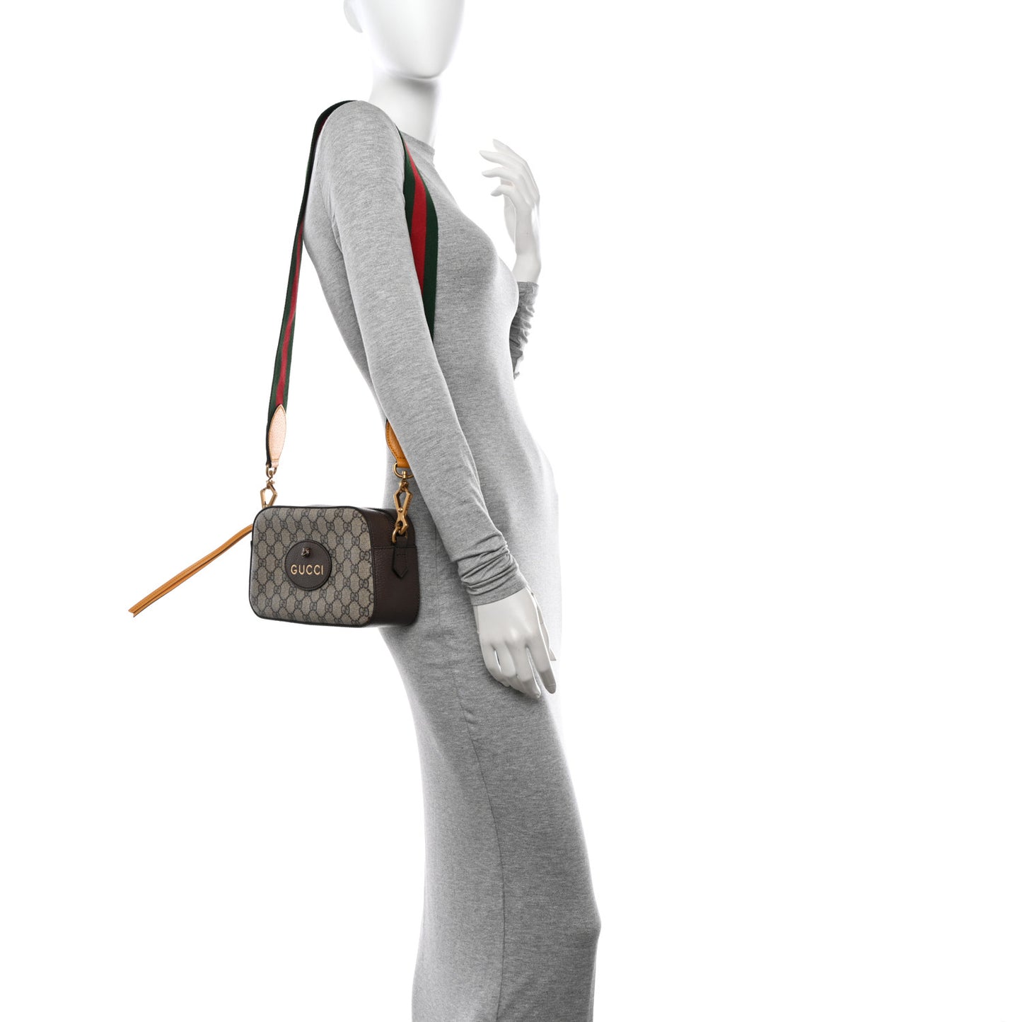 GG Supreme Monogram Web Neo Vintage Shoulder Bag Beige New Acero Crop