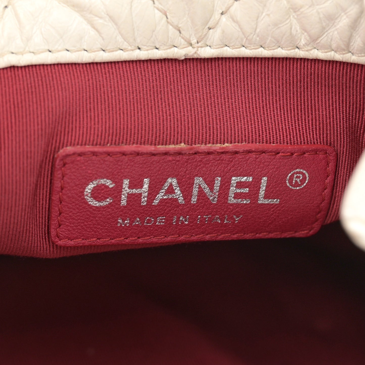 Aged Calfskin Quilted Small Gabrielle Backpack White