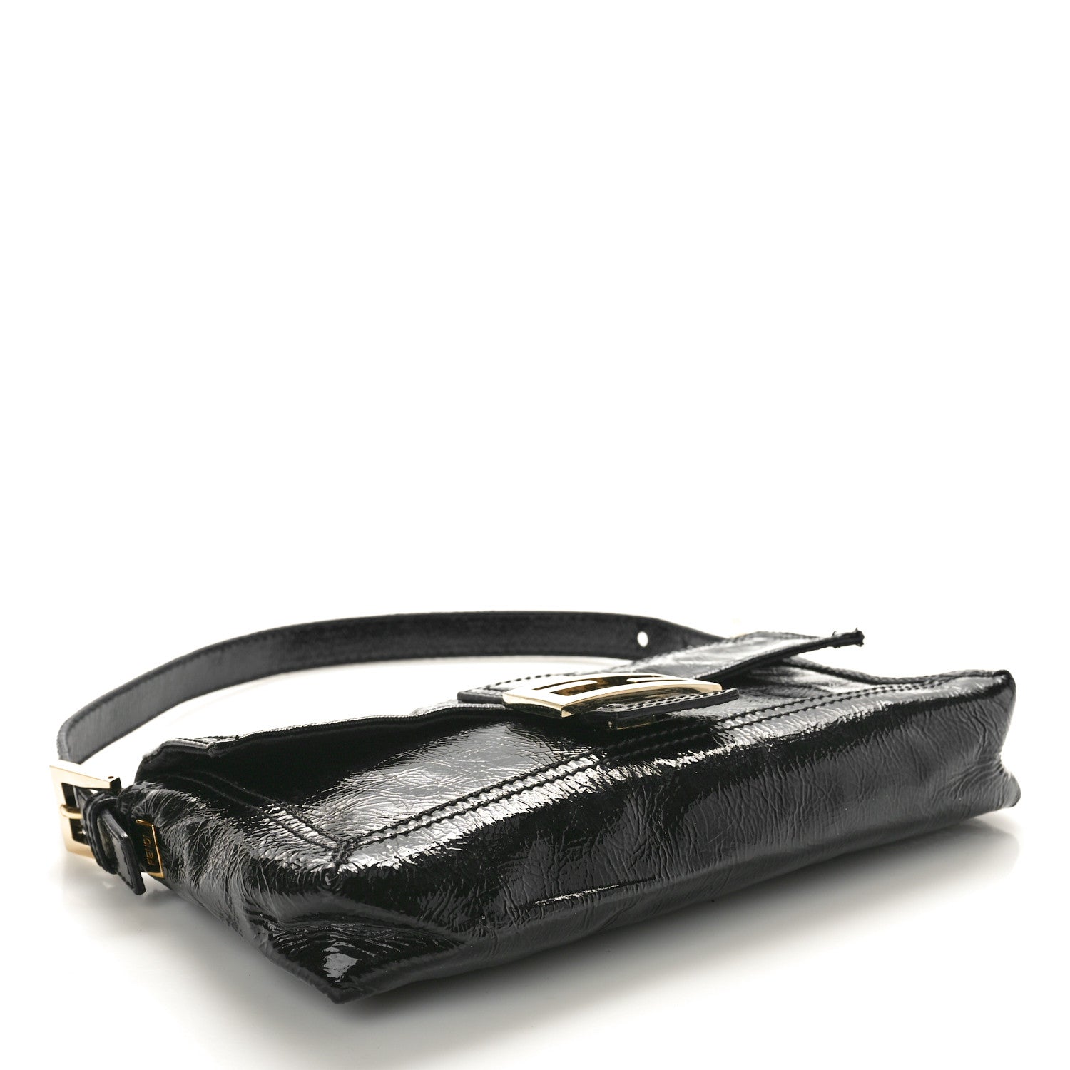 Fendi Vitello Naplak Medium Convertible Baguette Black 4 of 11