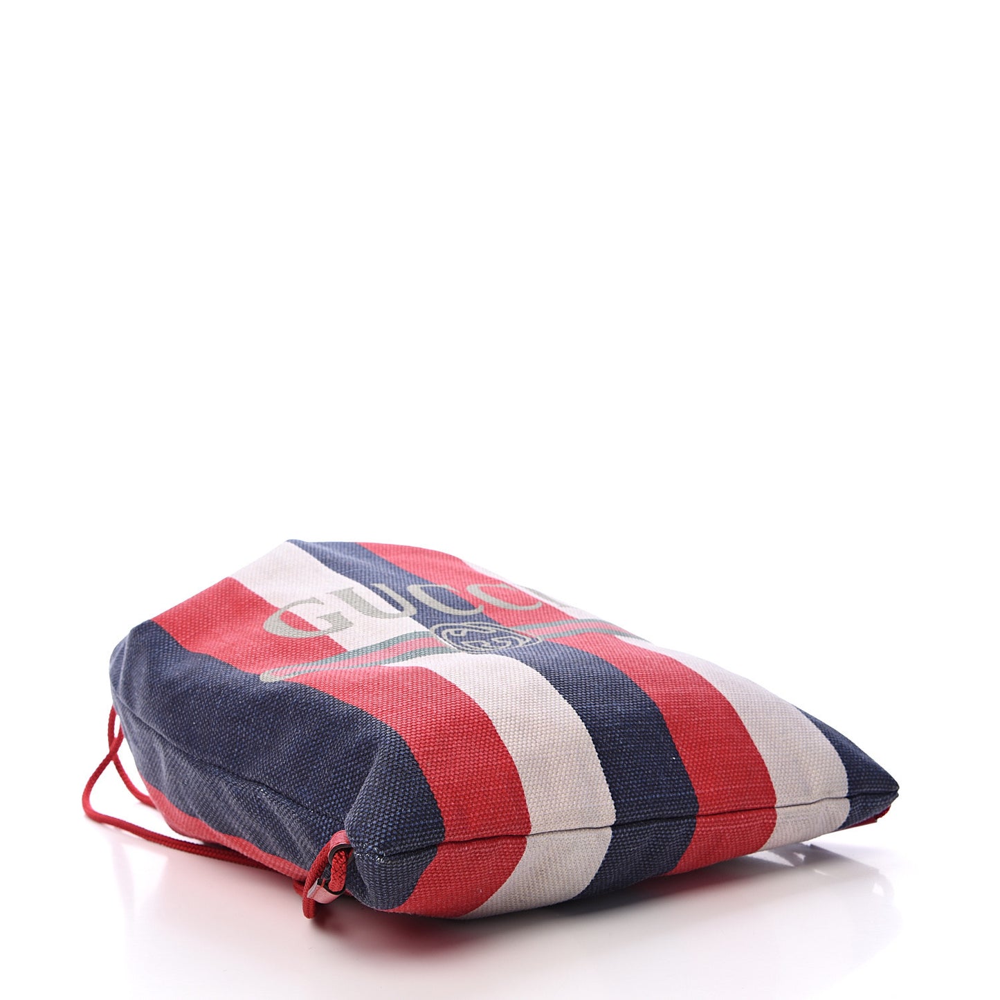 Canvas Logo Sylvie Stripe Drawstring Backpack Red