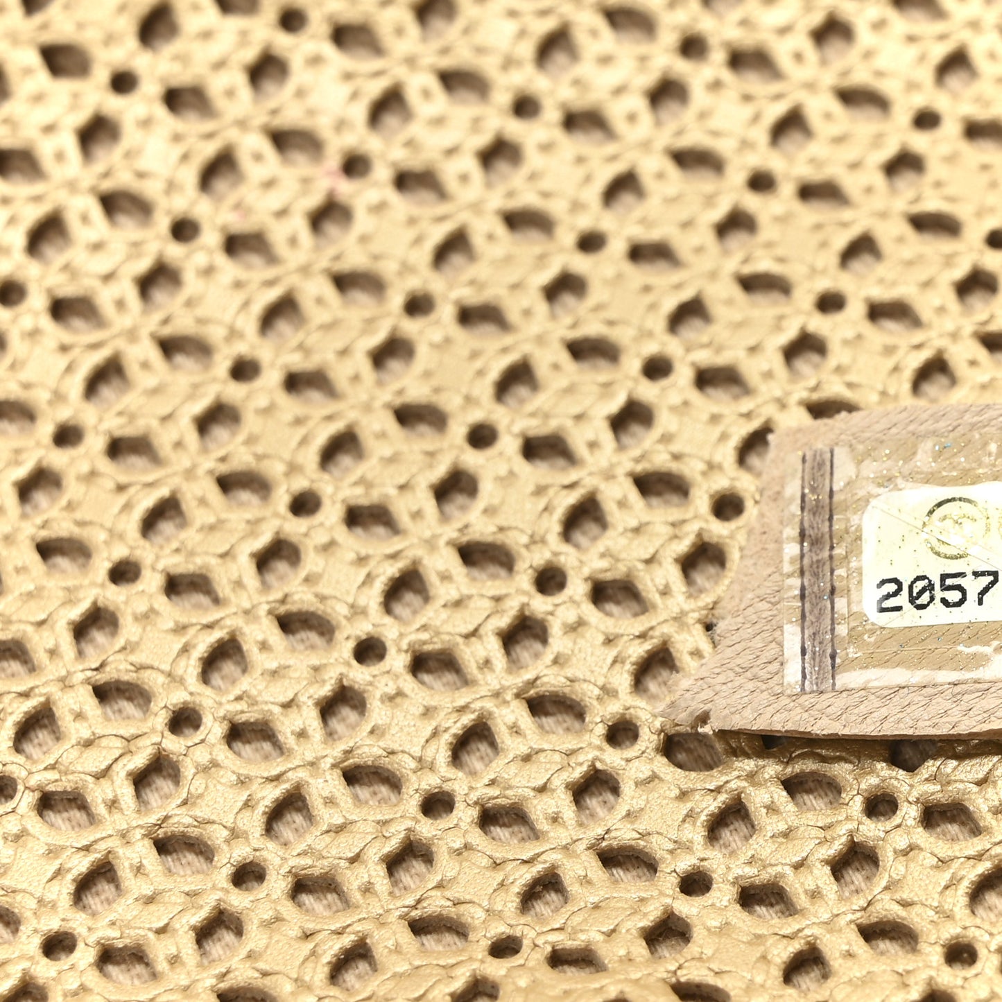 Metallic Perforated Calfskin Small Up In The Air Flap Gold