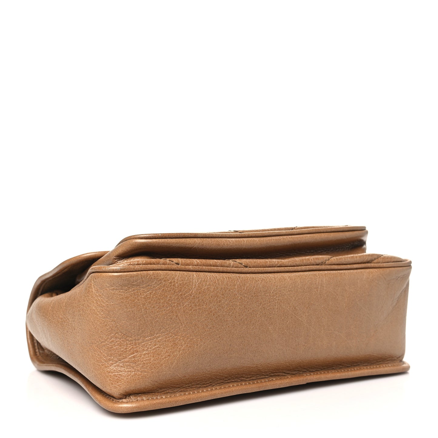 Crinkled Calfskin Matelasse Monogram Medium Niki Chain Satchel Natural Tan