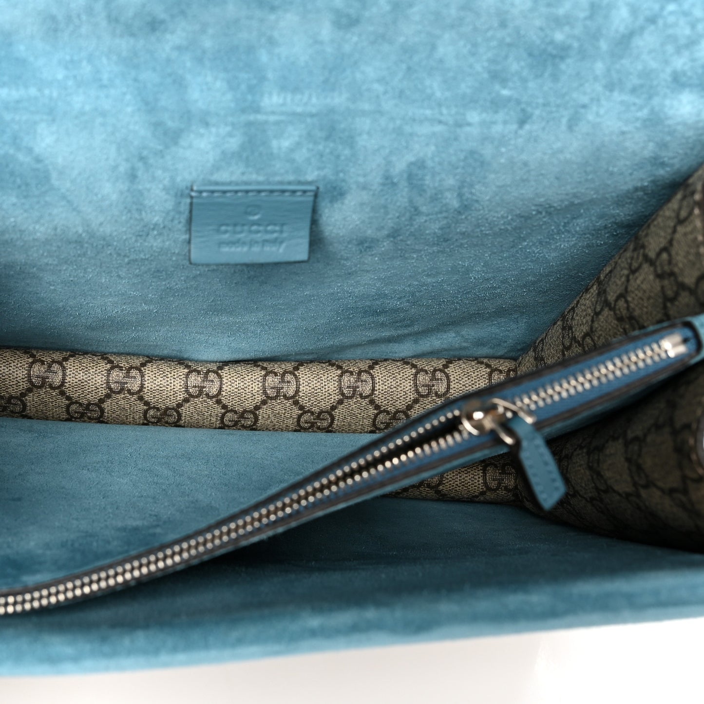 GG Supreme Monogram Angry Cat Embroidered Medium Dionysus Shoulder Bag Beige Ultramarine
