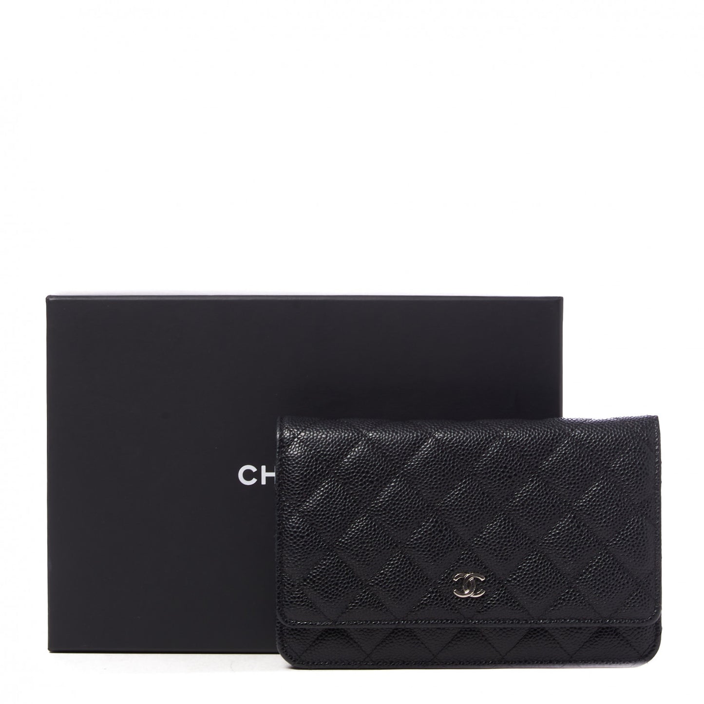 Caviar Quilted Wallet On Chain WOC Black