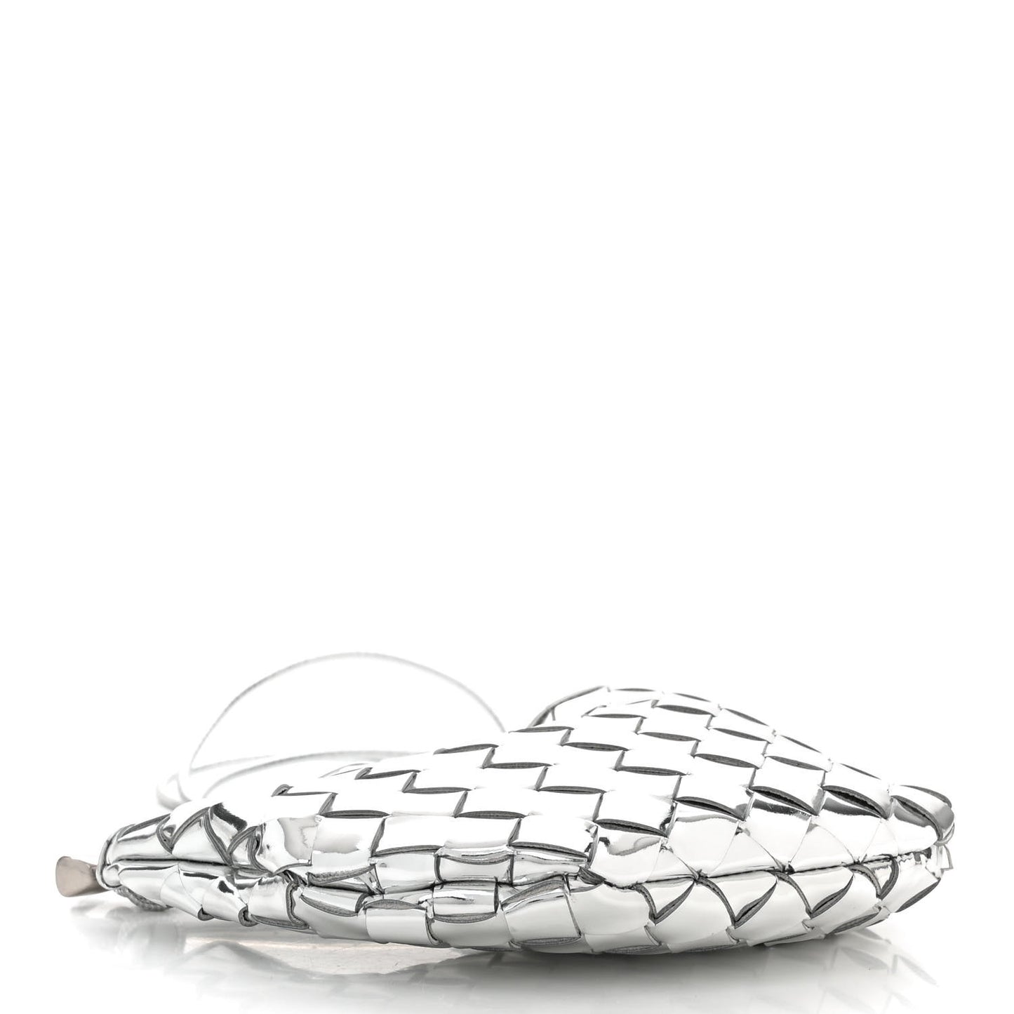 Mirror Laminated Nappa Intrecciato Mini Sardine Bag Silver