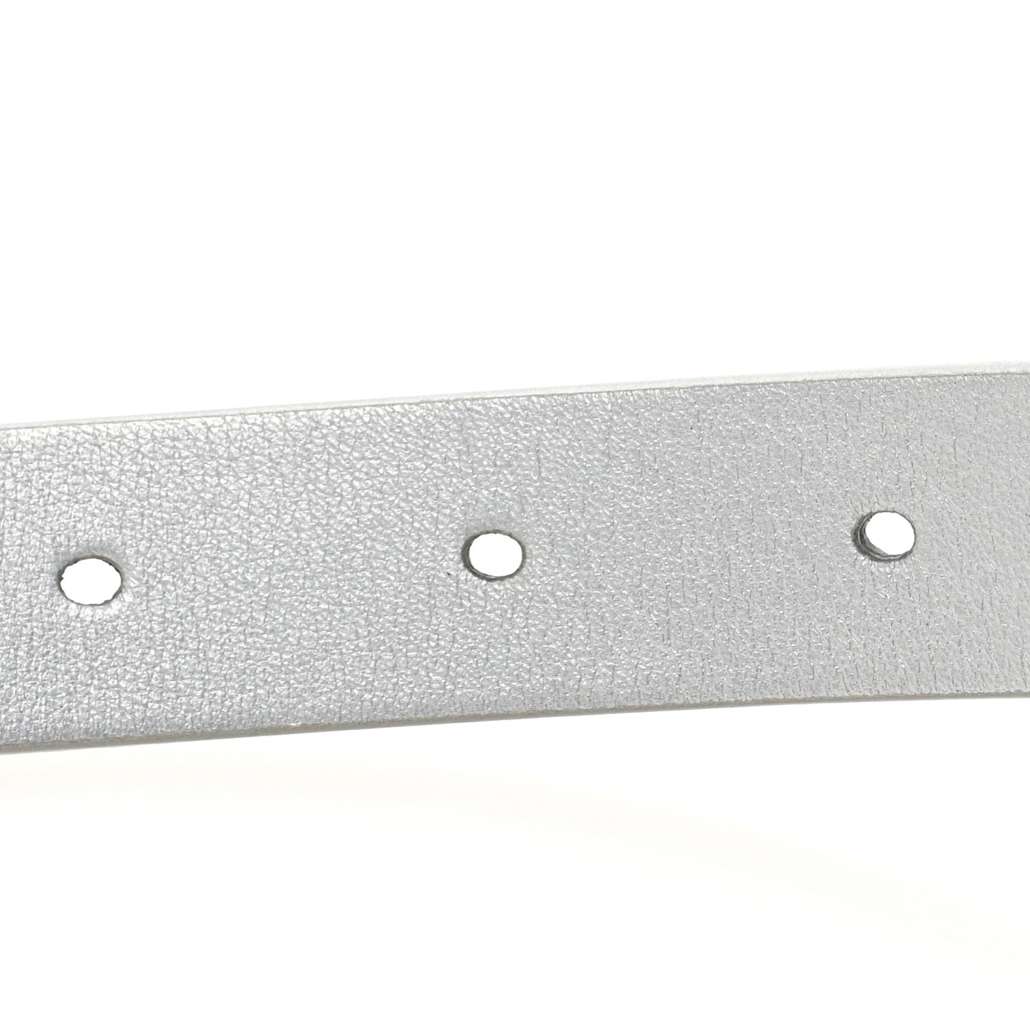 Metallic Calfskin Saddle Belt 80 32 Silver
