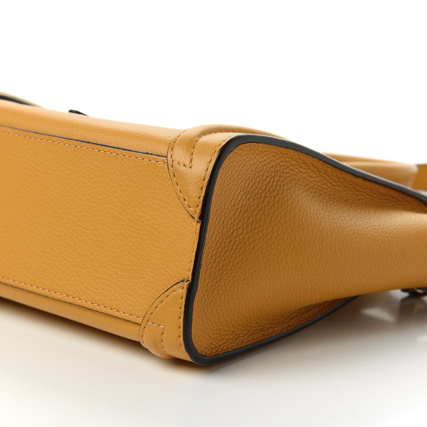 Drummed Calfskin Nano Luggage Ocre