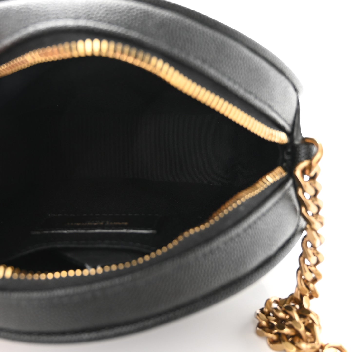 Grain De Poudre Matelasse Chevron Quilted Round Vinyle Camera Bag Black