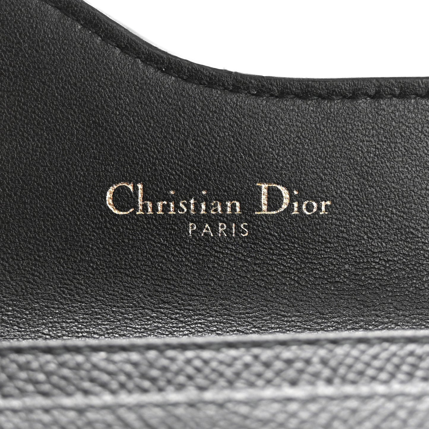 Grained Calfskin Saddle Card Holder Black