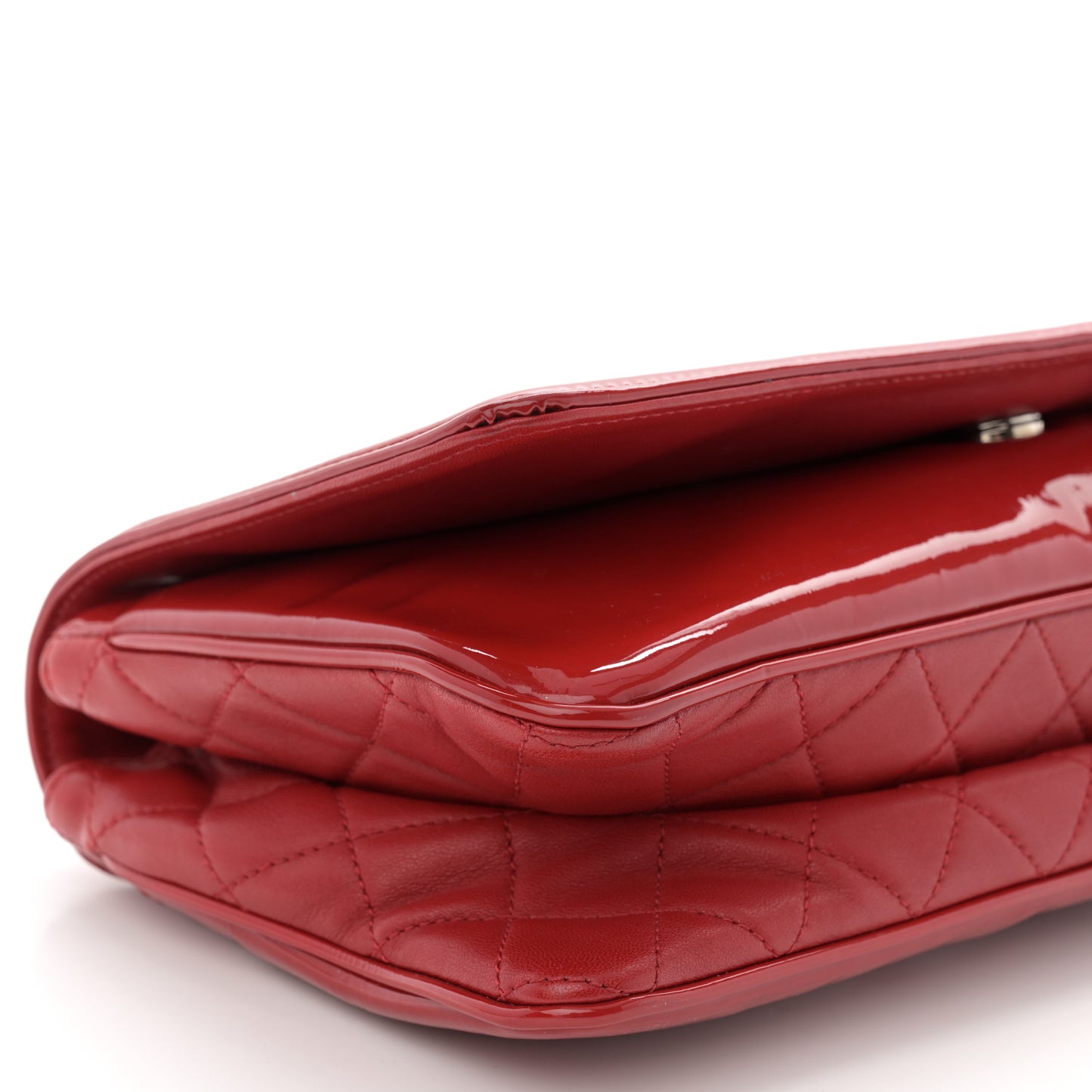 Patent Lipstick Wallet on Chain Red