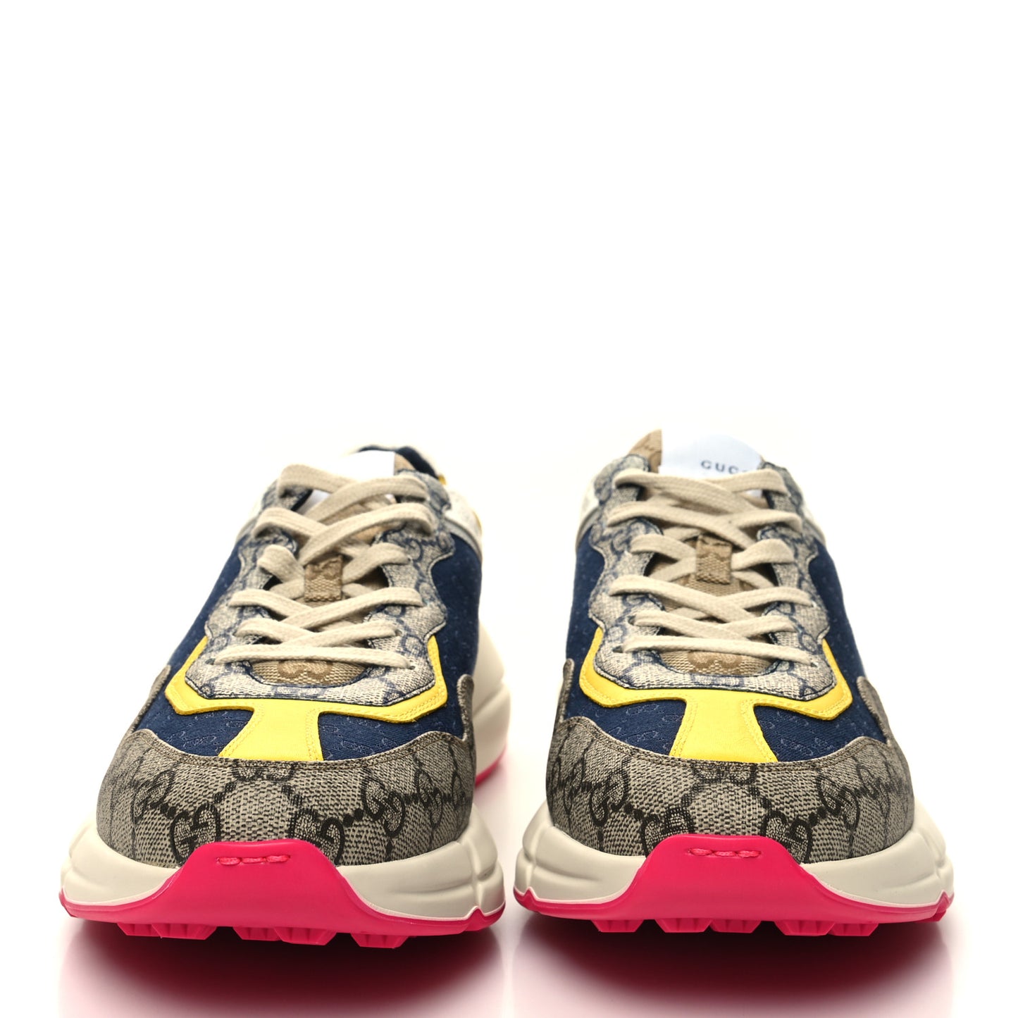 GG Supreme Monogram Mix Monogram Mens Rhyton Sneakers 9 London Blue Beige Sun Yellow
