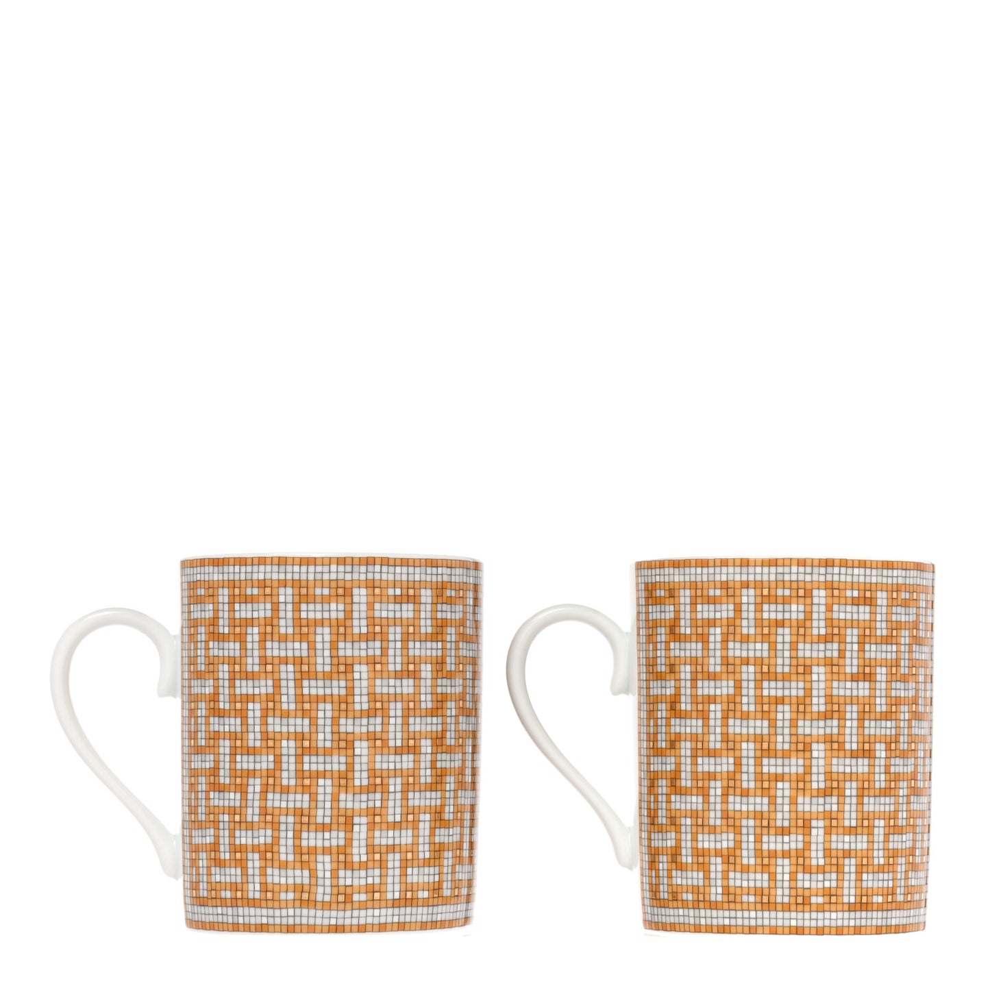 Porcelain Mosaique au 24 Mug Set of 2 Gold