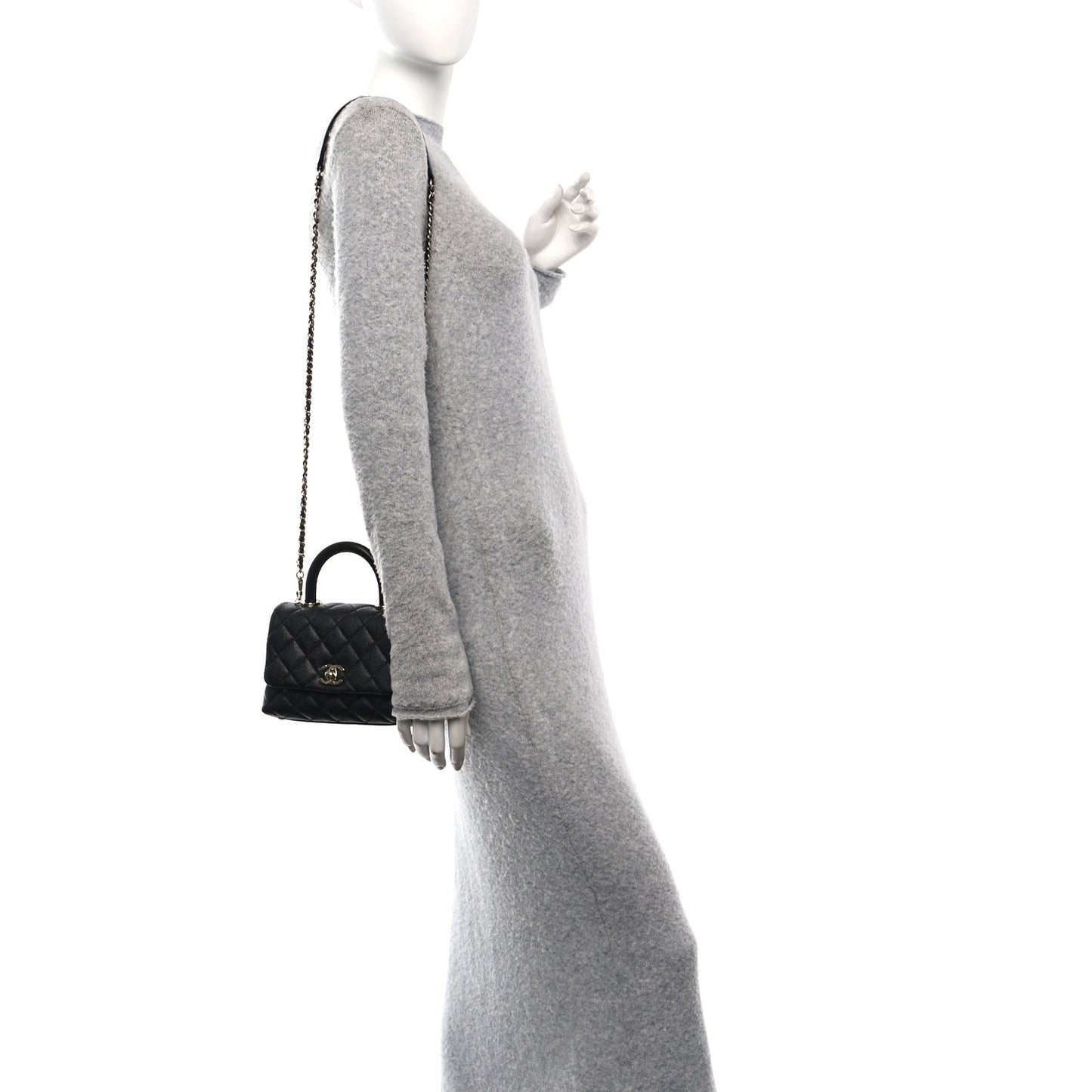Caviar Quilted Extra Mini Coco Handle Flap Black