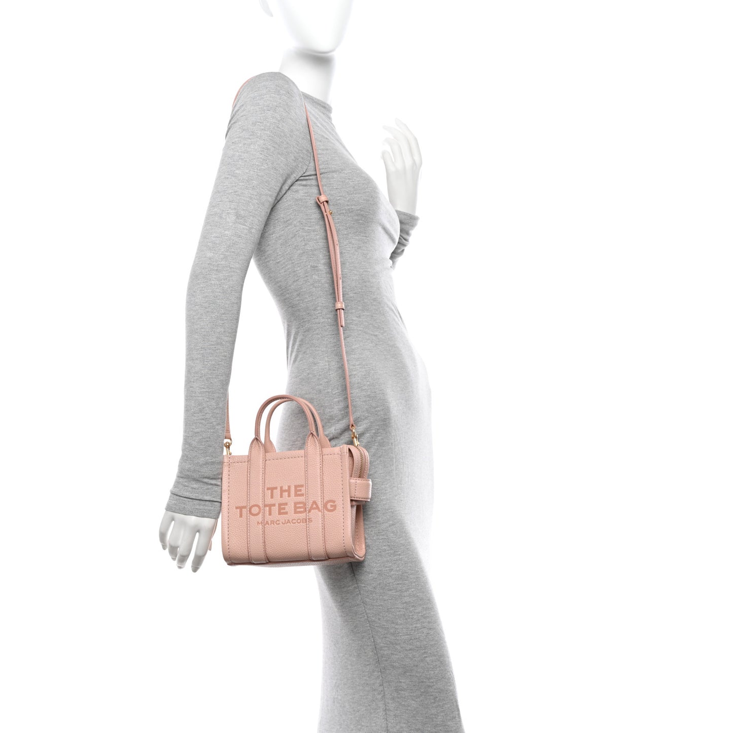 Grained Calfskin Mini The Tote Bag Rose
