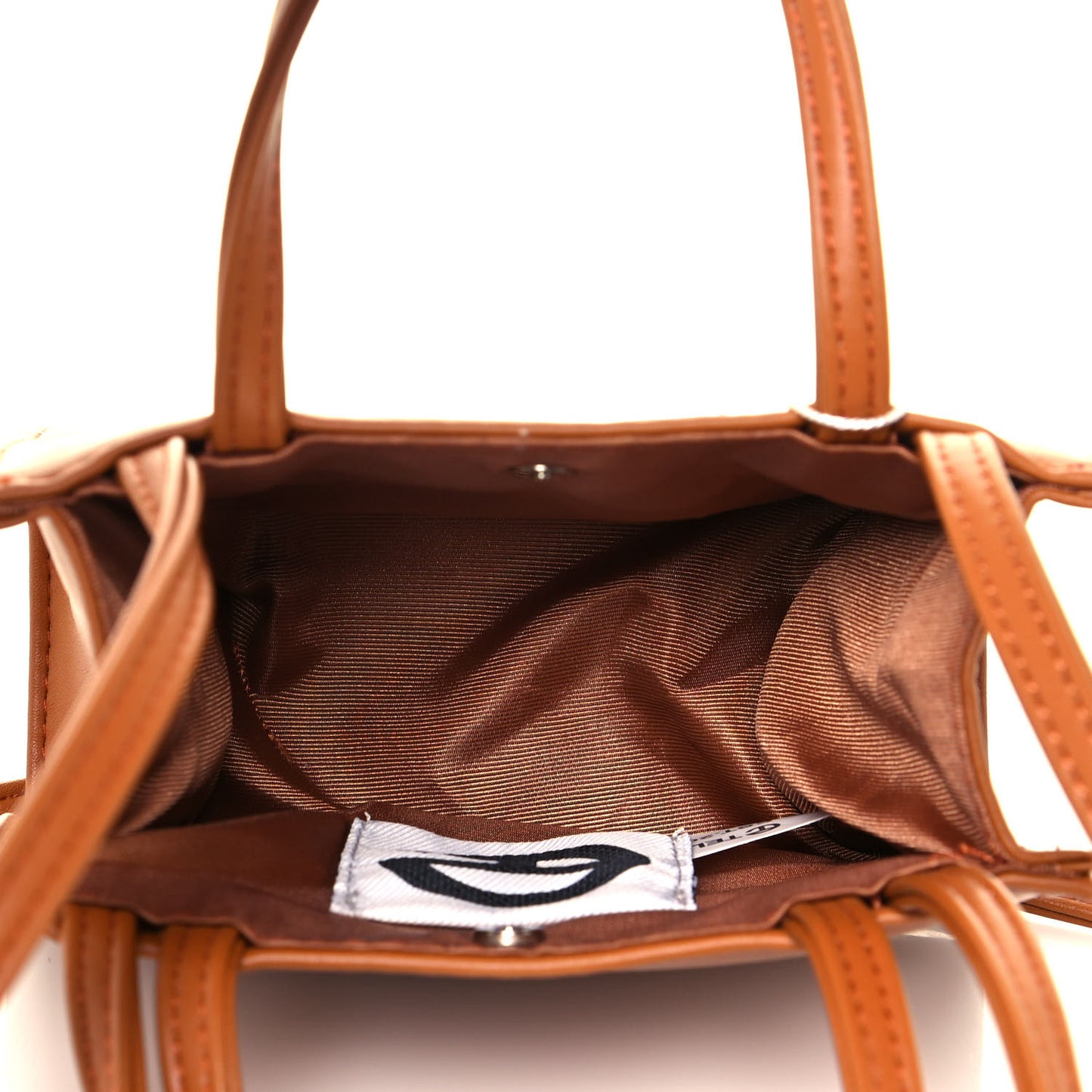Vegan Leather Small Shopping Bag Tan
