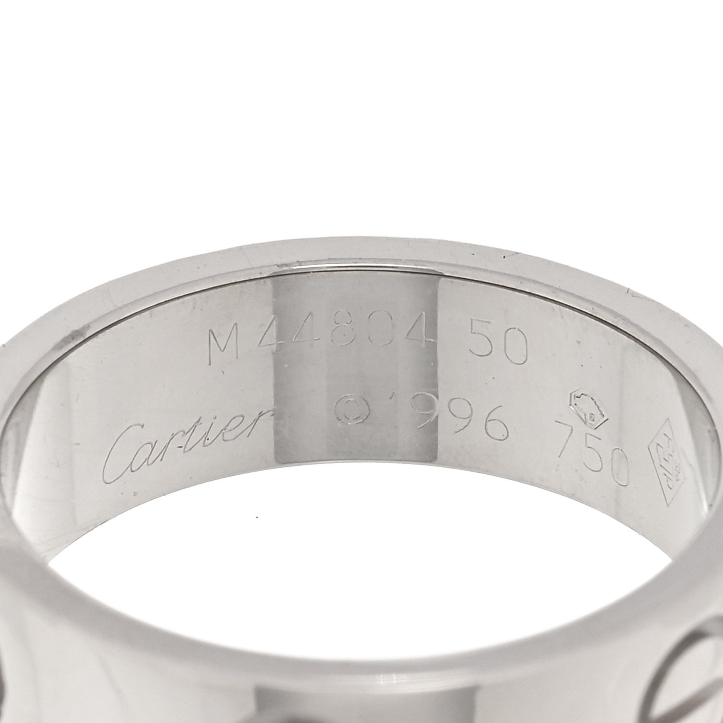 18K White Gold 5.5mm LOVE Ring 50 5.25