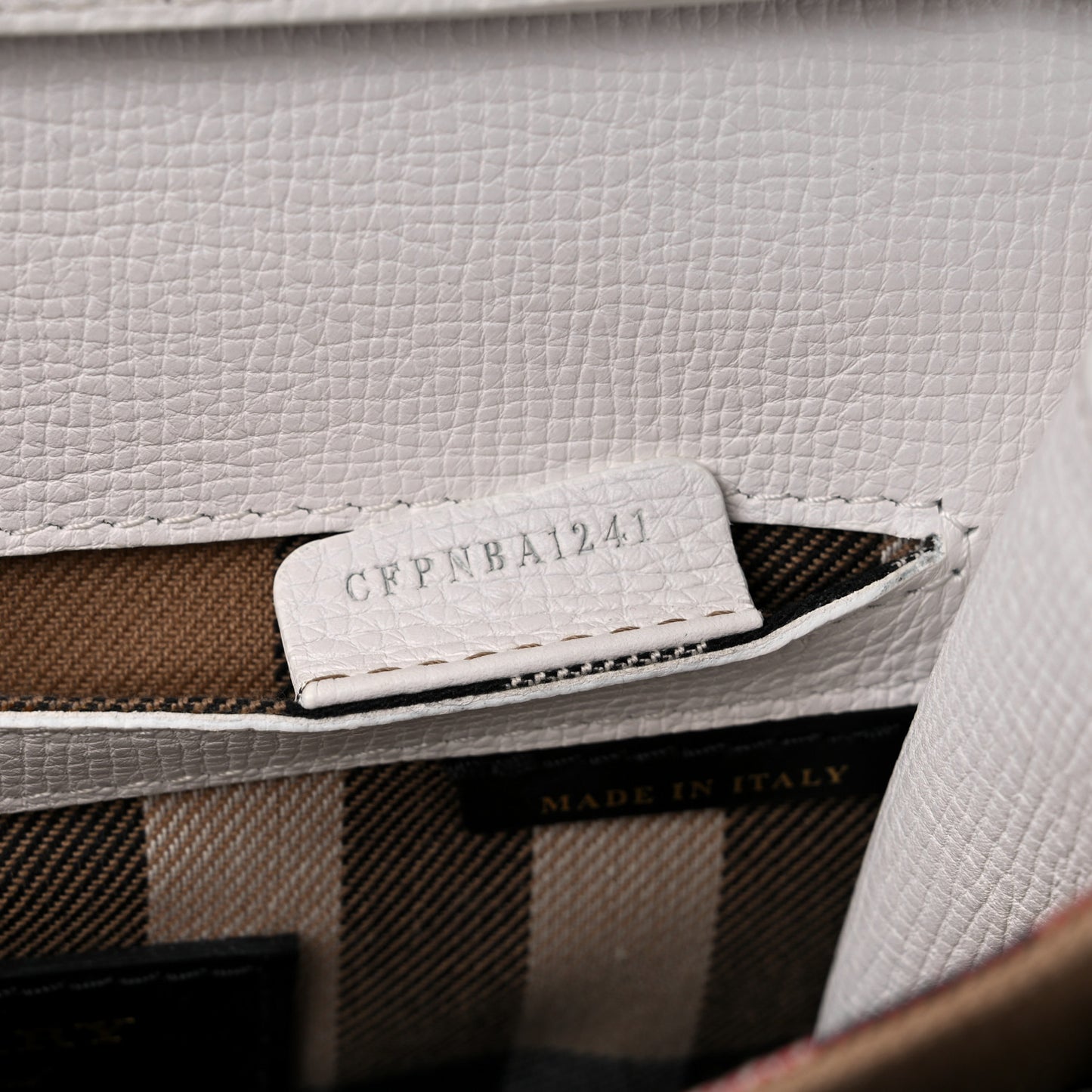 Grainy Calfskin Broguing Tassel Small Macken Crossbody Bag Chalk White