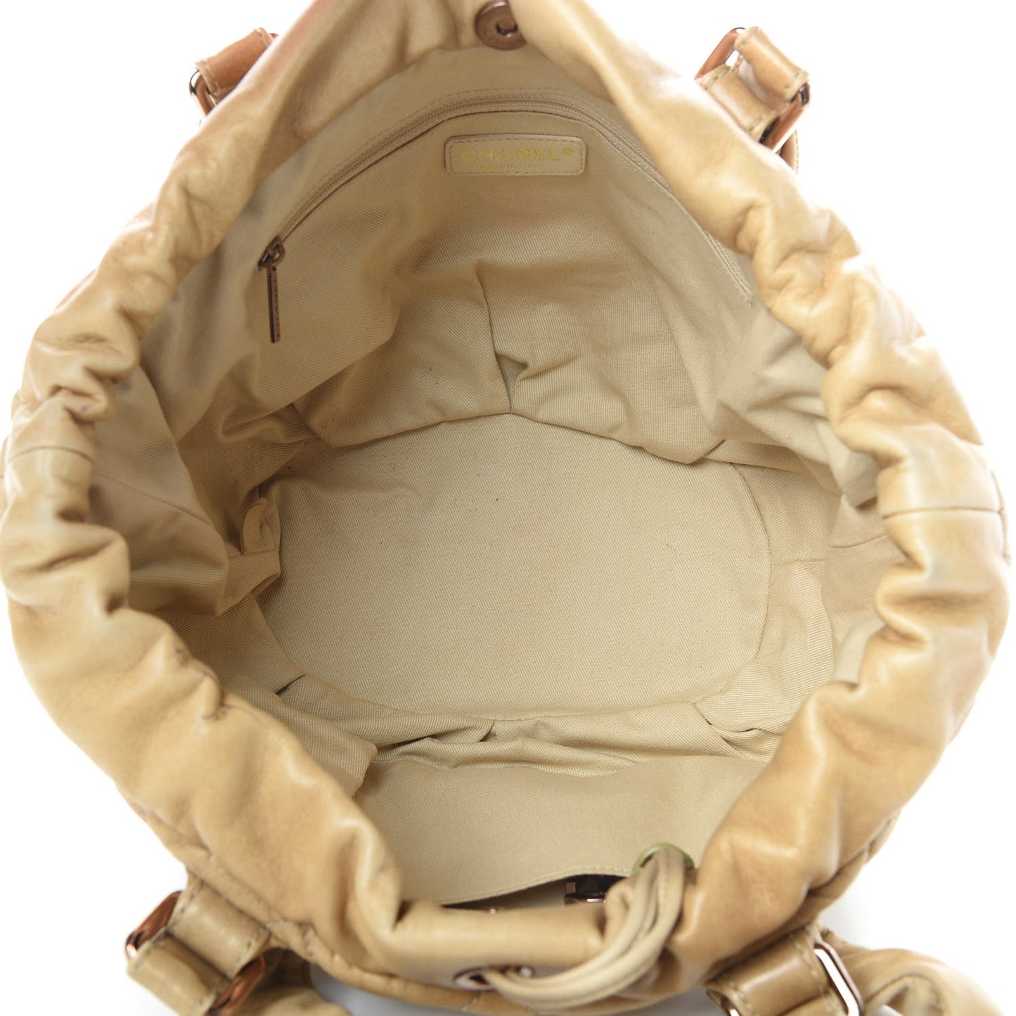 Lambskin Quilted Cloudy Bundle East West Tote Light Beige