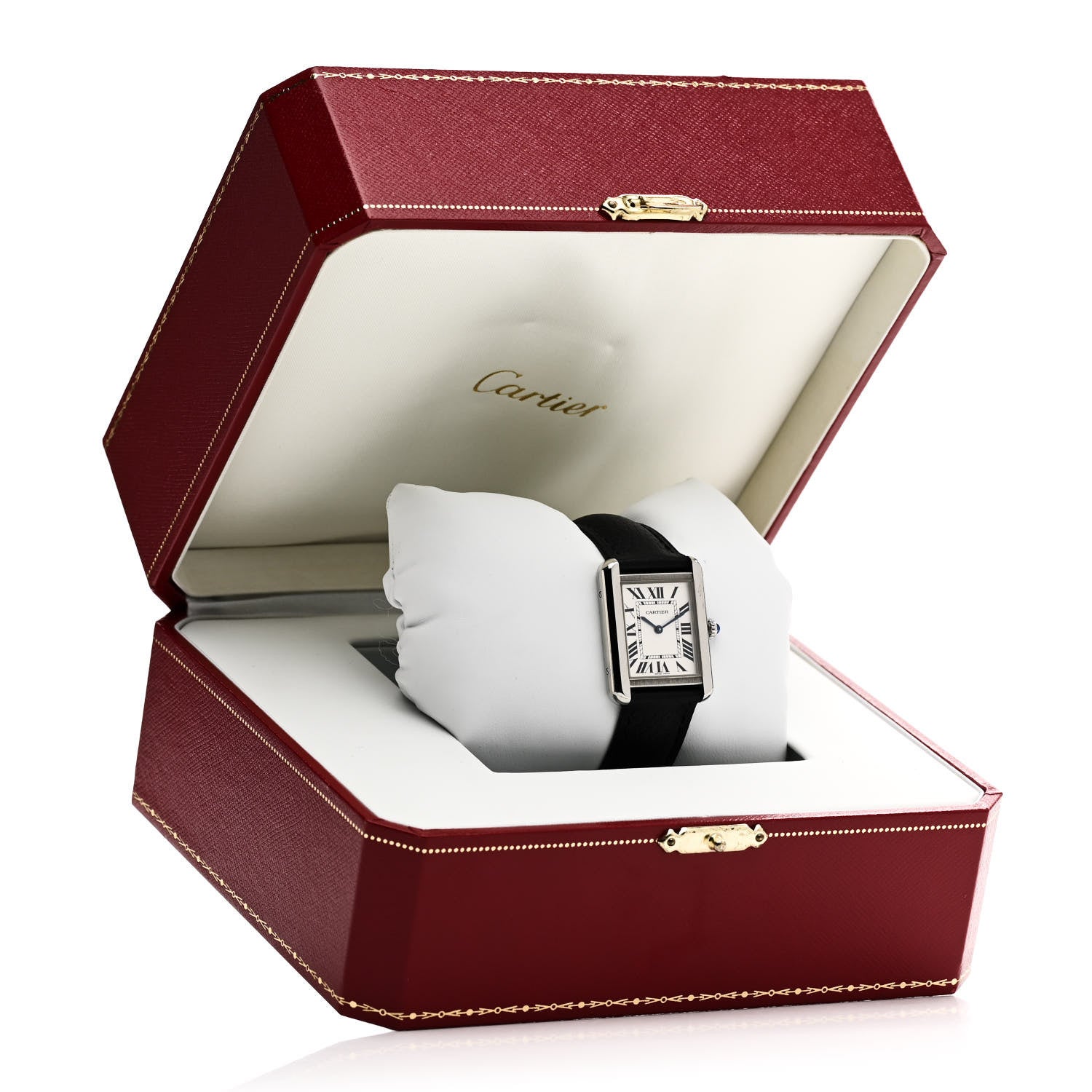 Cartier Stainless Steel Calfskin 24mm Tank Solo Quartz Watch 5 of 5