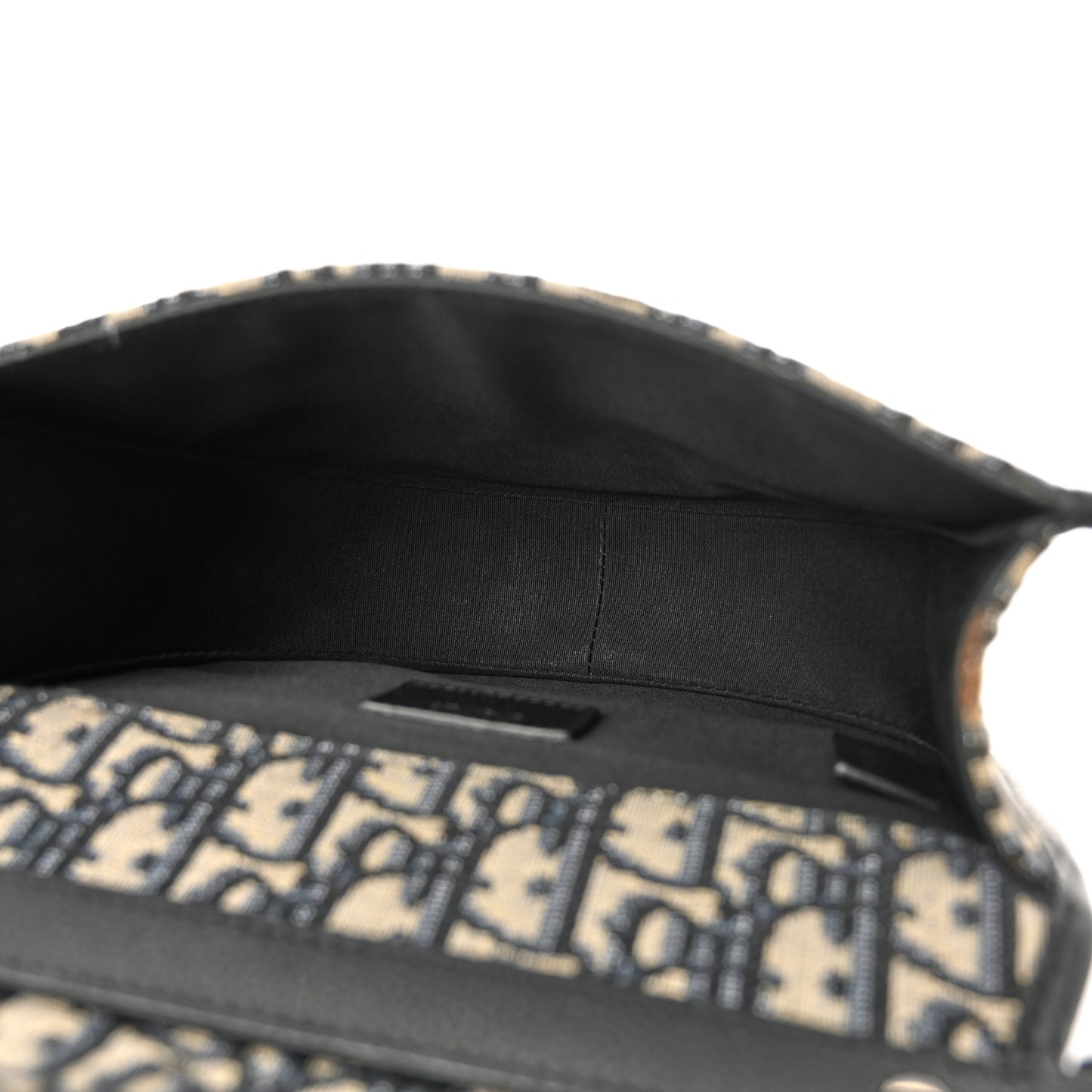 Oblique Grained Calfskin Mini Gallop Bag With Strap Black Beige