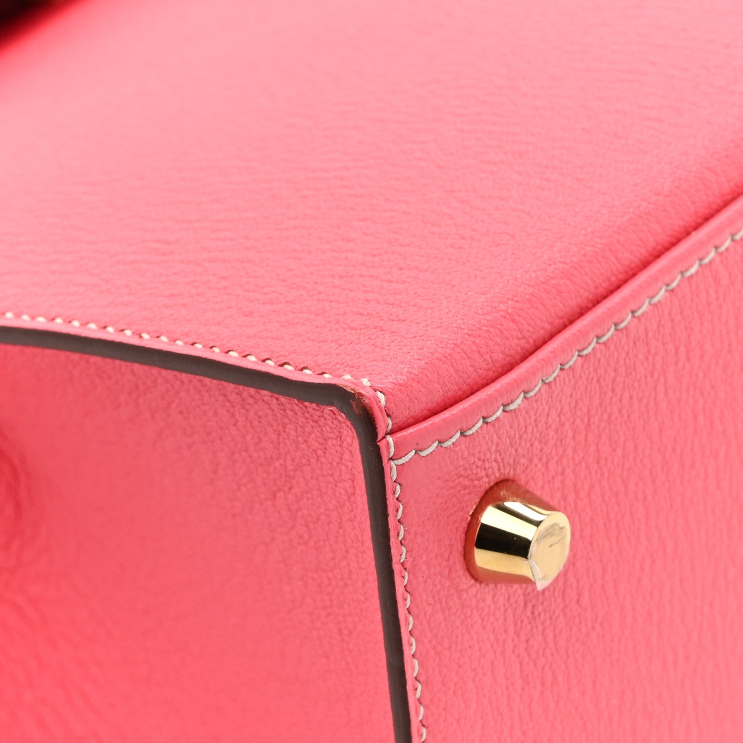 Hermes Chevre Mysore Horseshoe Kelly Sellier 25 Rose Lipstick Gris Pale 11 of 13