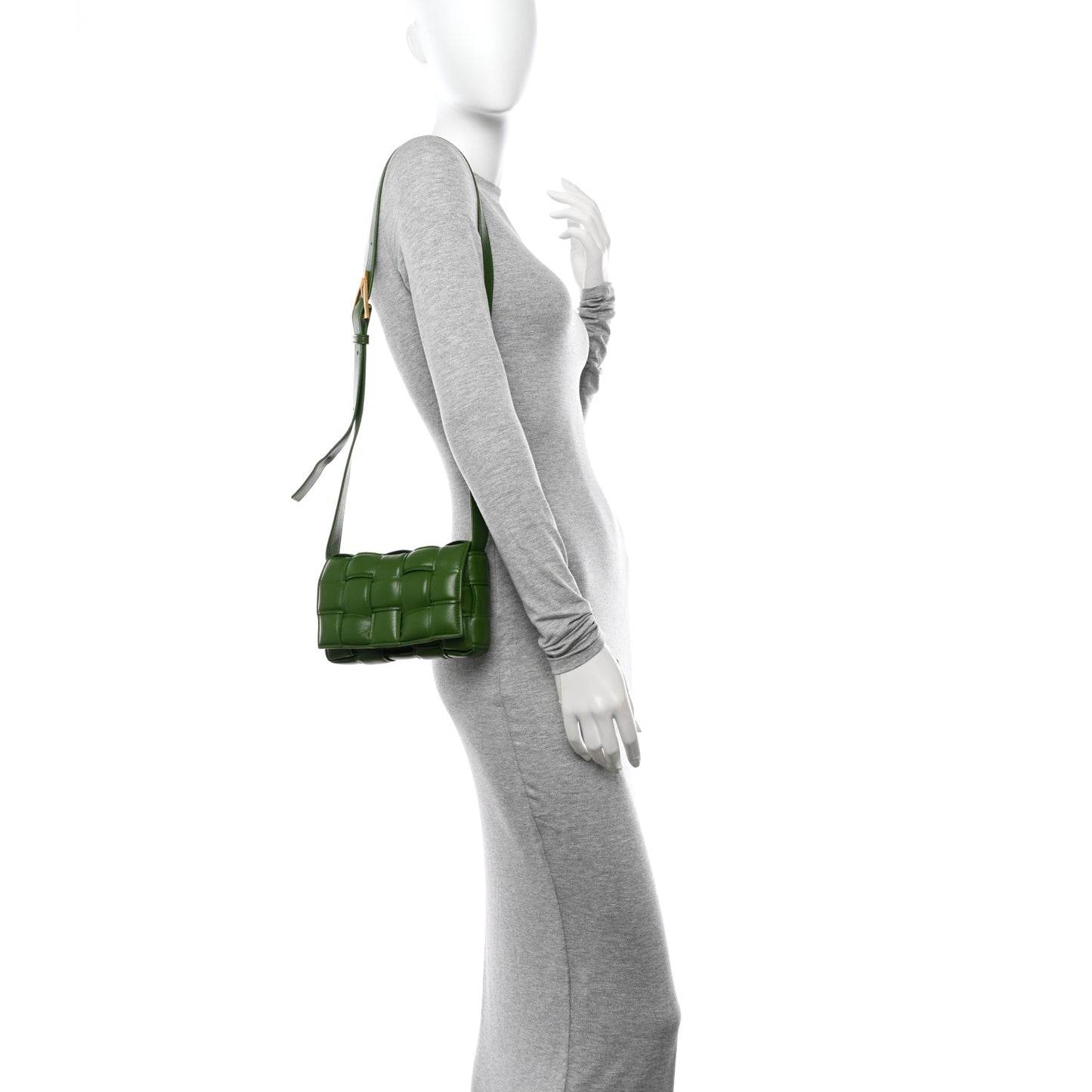 Nappa Maxi Intrecciato Padded Small Cassette Crossbody Bag Avocado