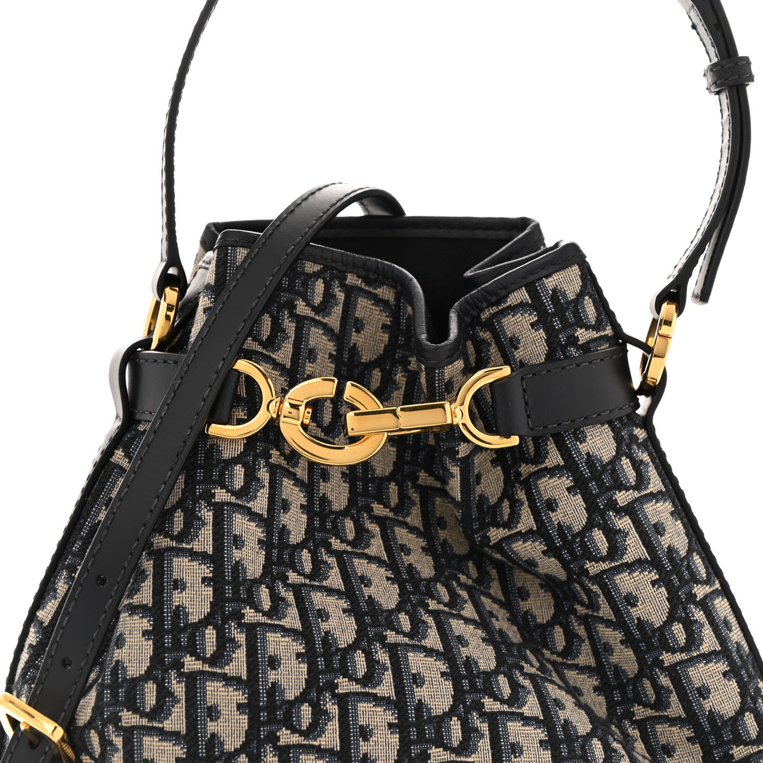 Christian Dior Oblique Calfskin Medium C'est Dior Bucket Bag Blue 8 of 12