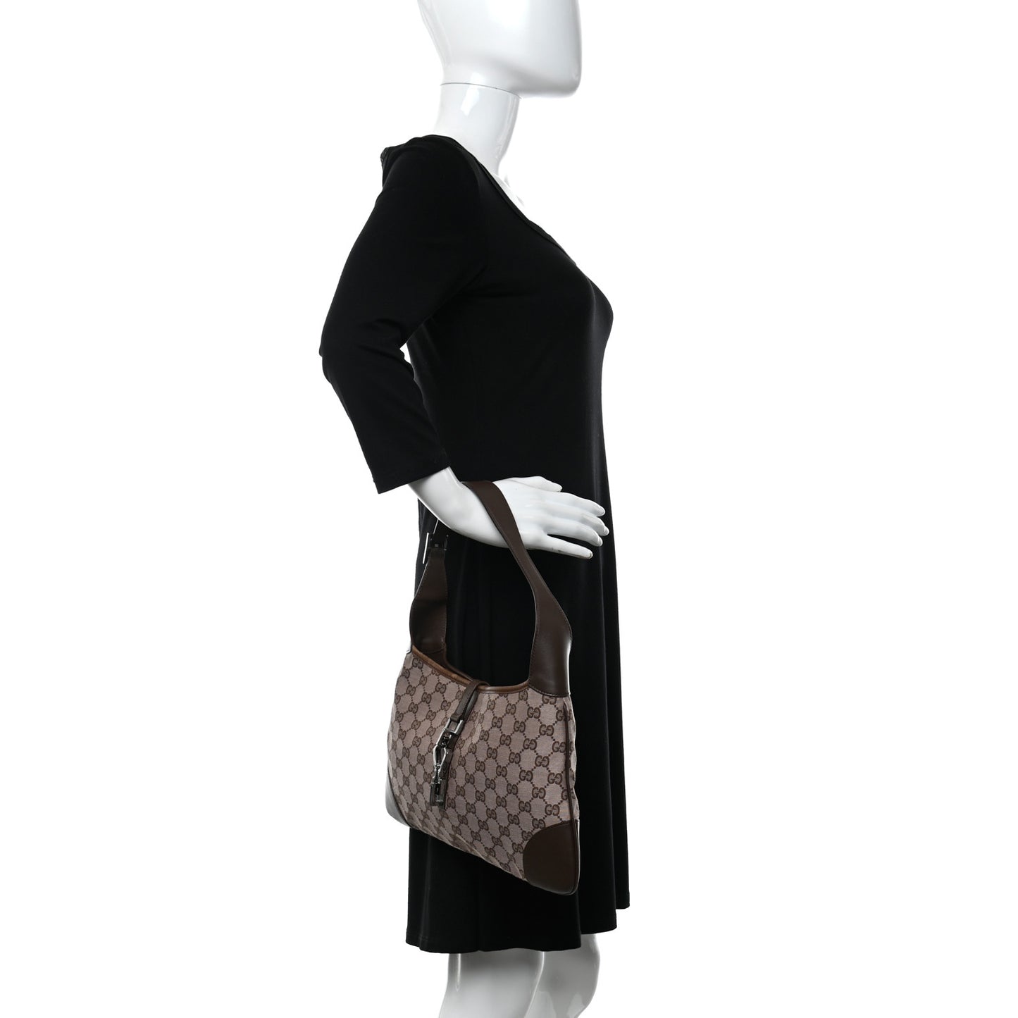 Monogram Lobster Clasp Jackie O Hobo Brown