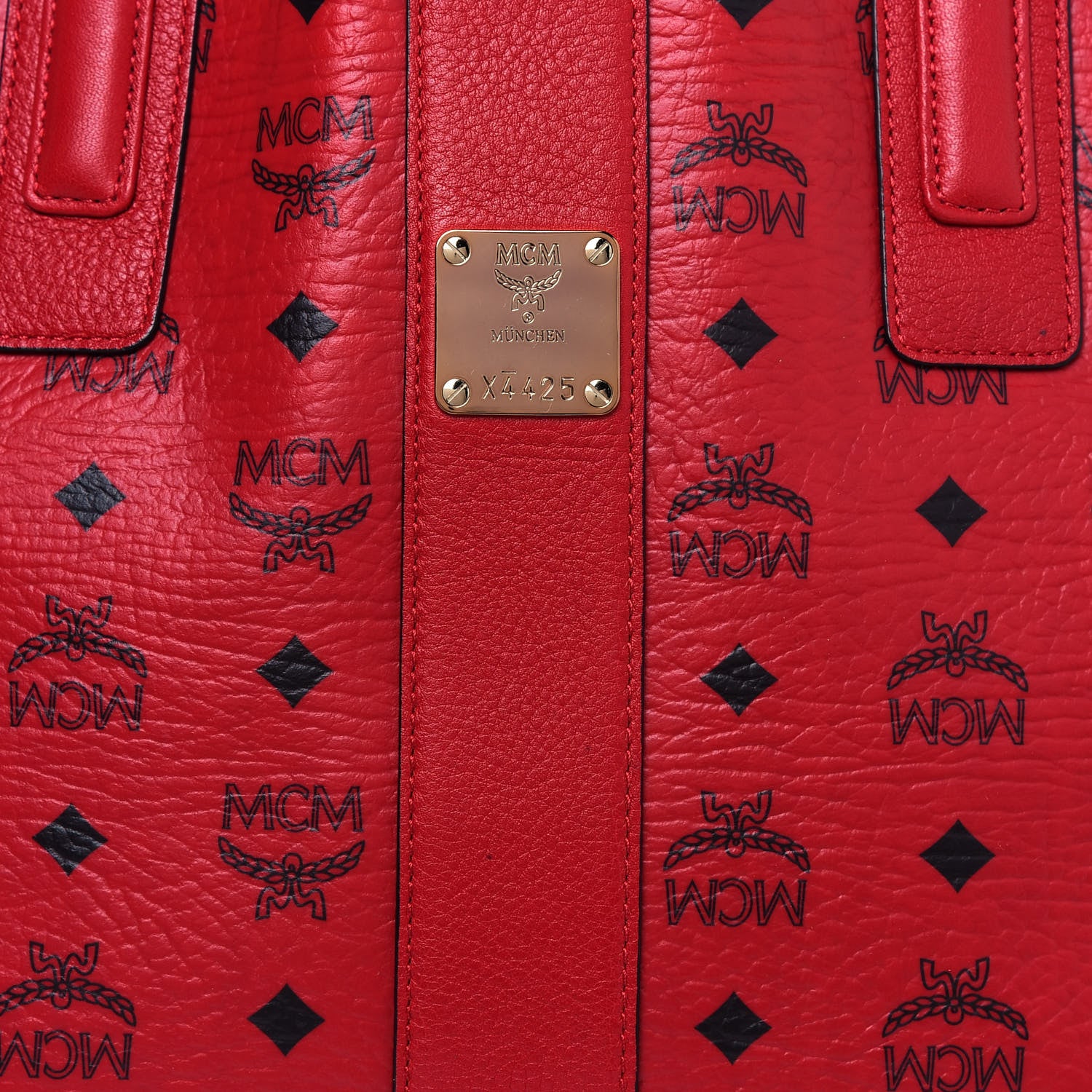 MCM Visetos Medium Liz Reversible Shopper Tote Ruby Red 7 of 19