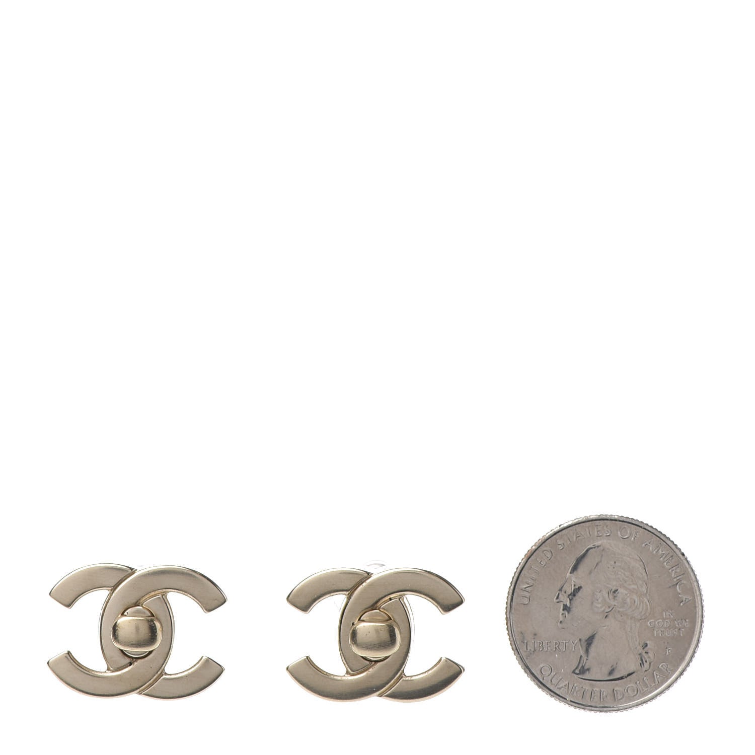 Chanel CC Earrings Gold Rainbow 2 of 9