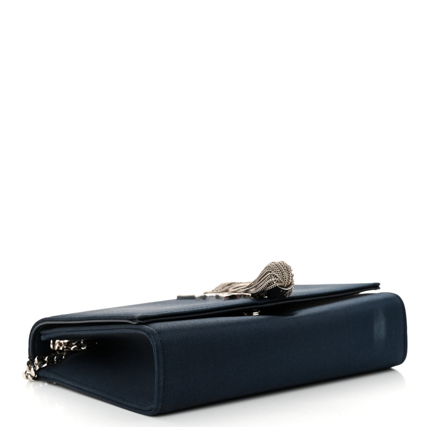 Satin Small Classic Monogram Kate Tassel Satchel Navy Blue
