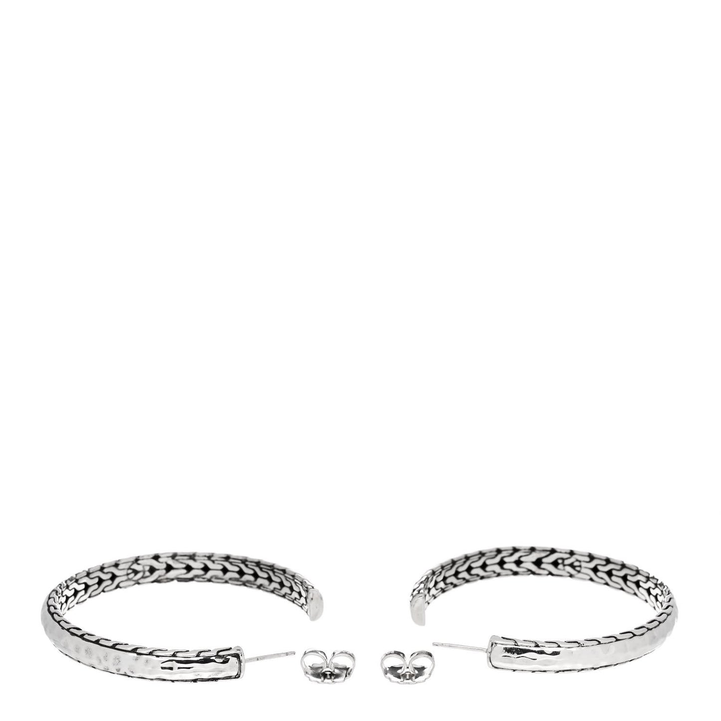 Sterling Silver Classic Chain Hoop Earrings