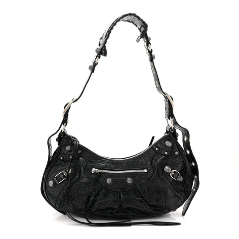 Agneau Arena Small Le Cagole Shoulder Bag Black
