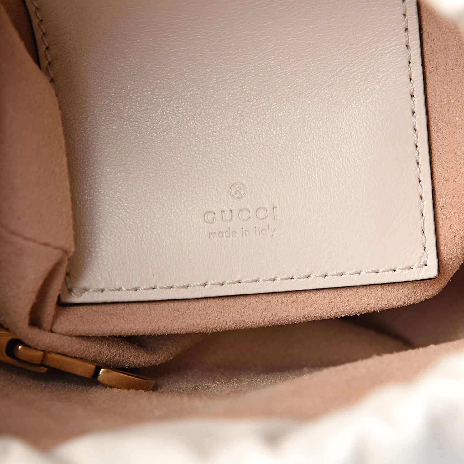 Gucci Calfskin Matelasse Mini GG Marmont 2.0 Bucket Bag White 5 of 10